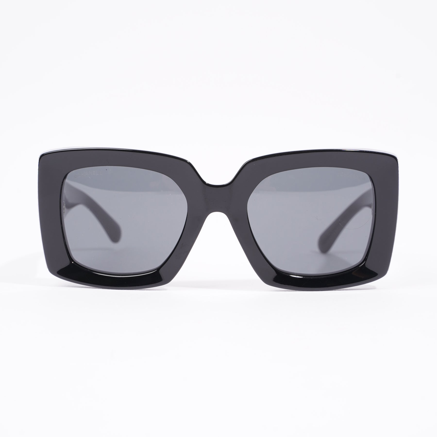 Chanel Womens Square Oversize Sunglasses Black Acetate 140 – Luxe