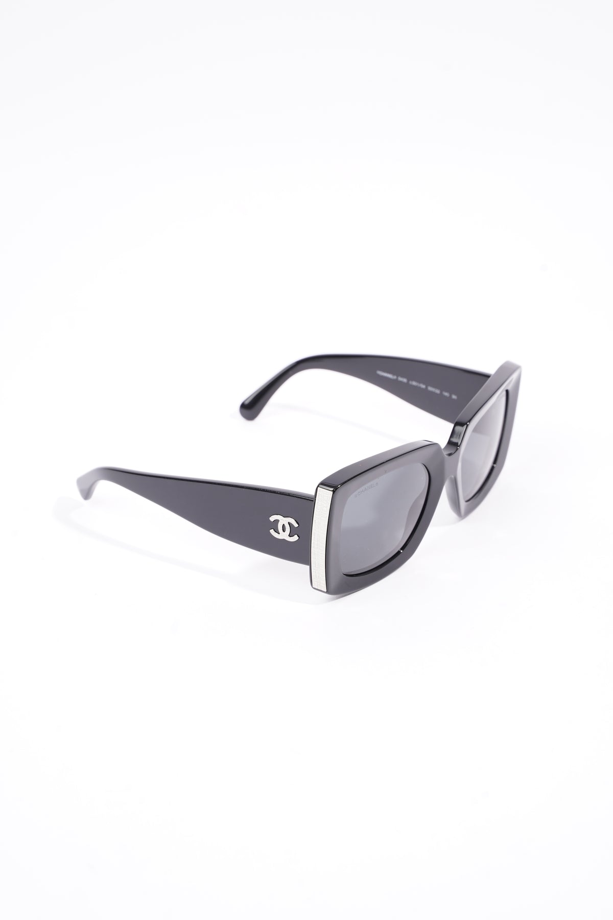 Chanel Womens Square Oversize Sunglasses Black Acetate 140 – Luxe Collective