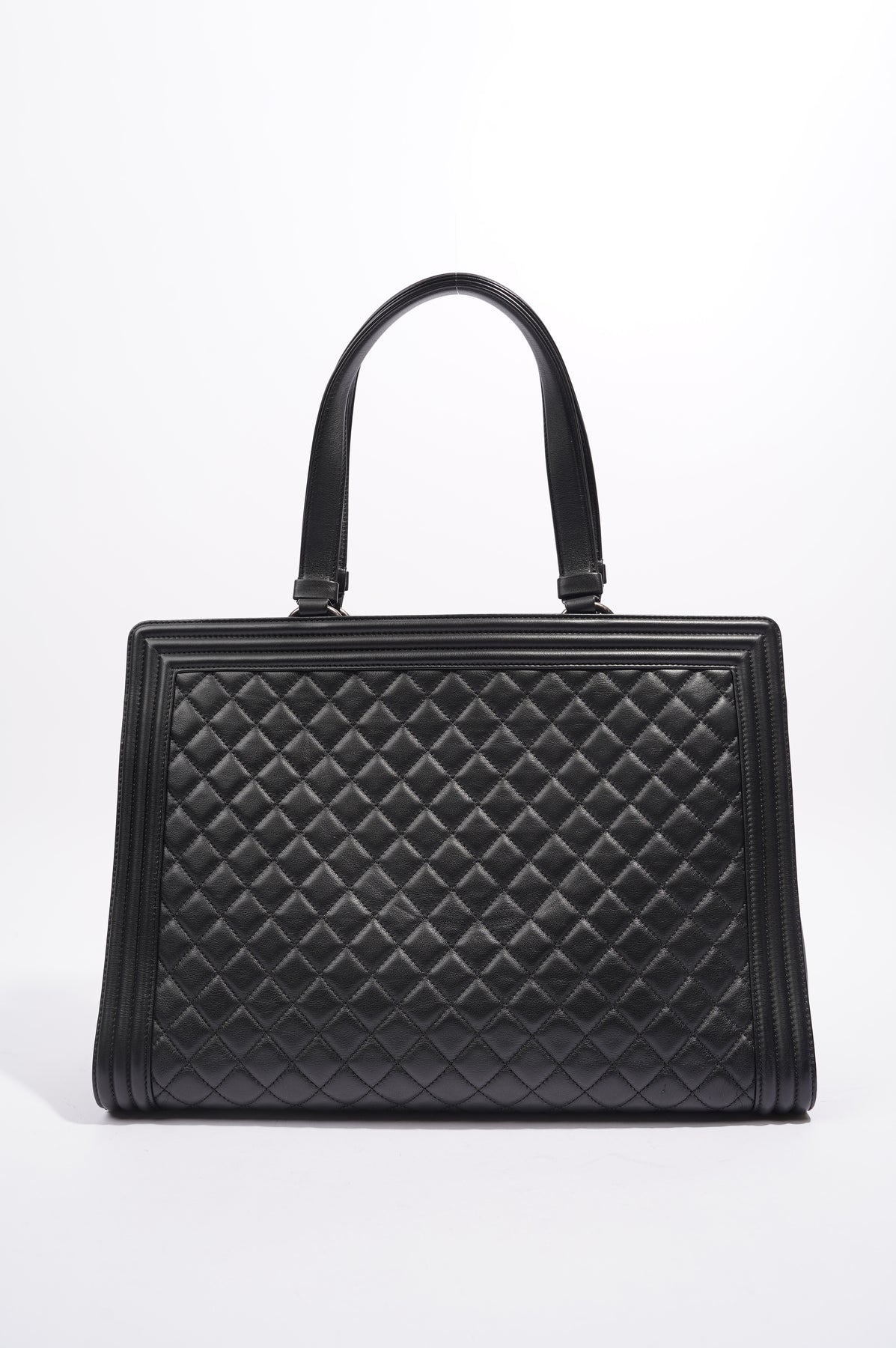 Chanel Womens Lambskin Leather Boy Shopping Tote Black – Luxe