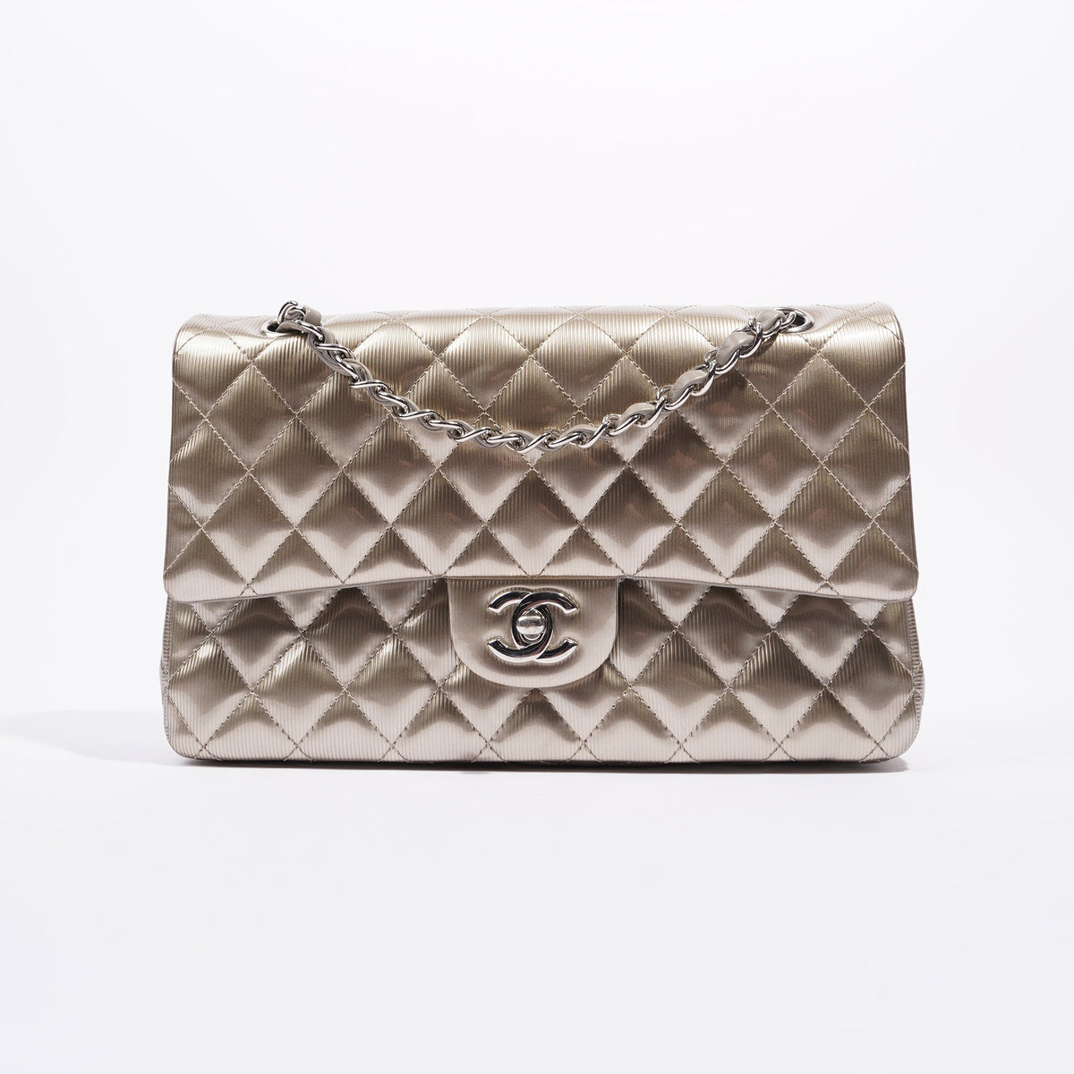 Chanel Womens Classic Flap Silver Medium – Luxe Collective