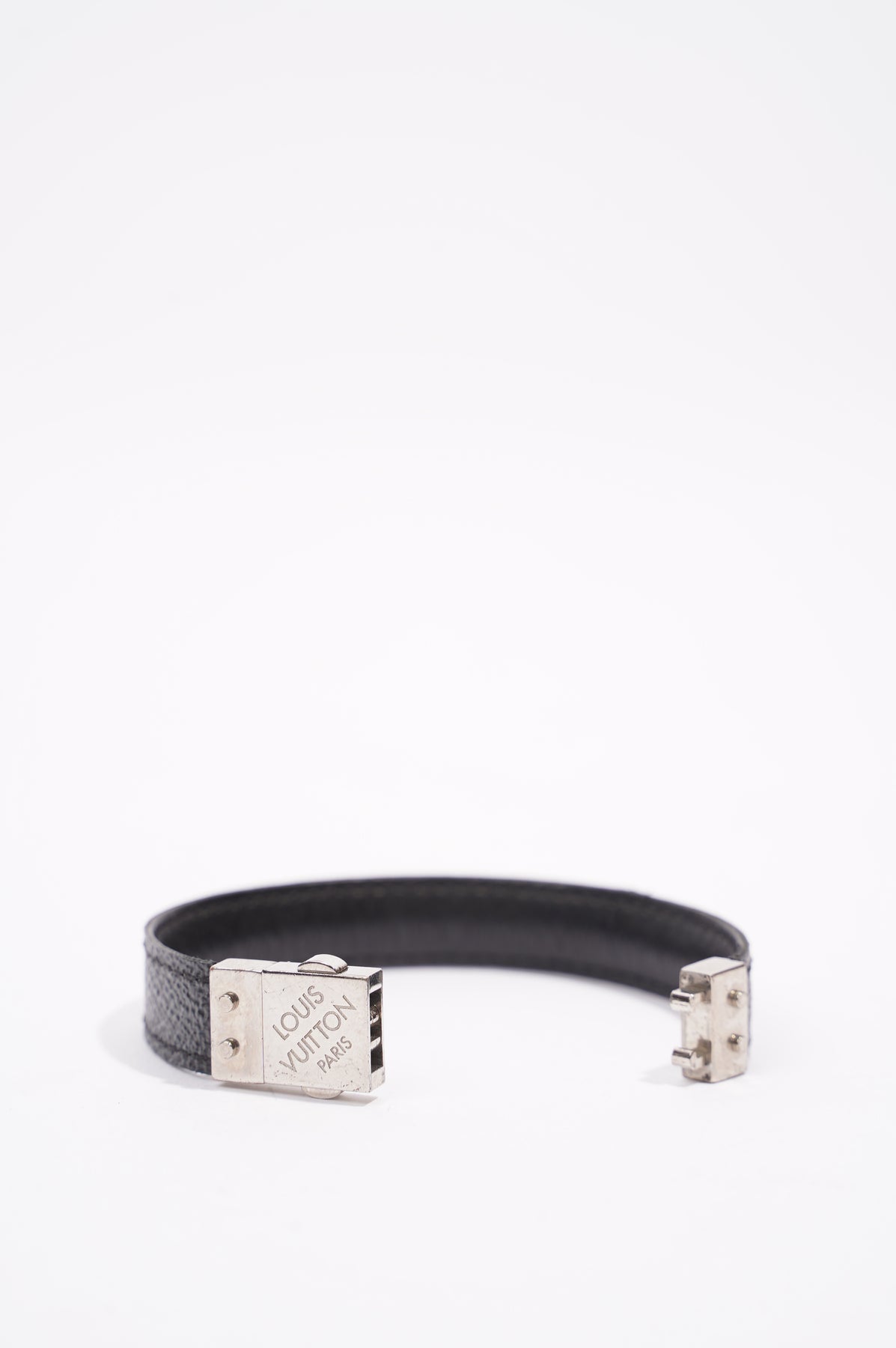Louis Vuitton Bracelet Damier Graphite Black Pritt Reversible M6300E
