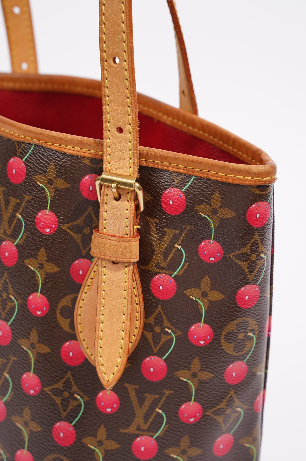 Louis Vuitton Womens Vintage Murakami Bucket Bag Monogram / Cherry PM –  Luxe Collective