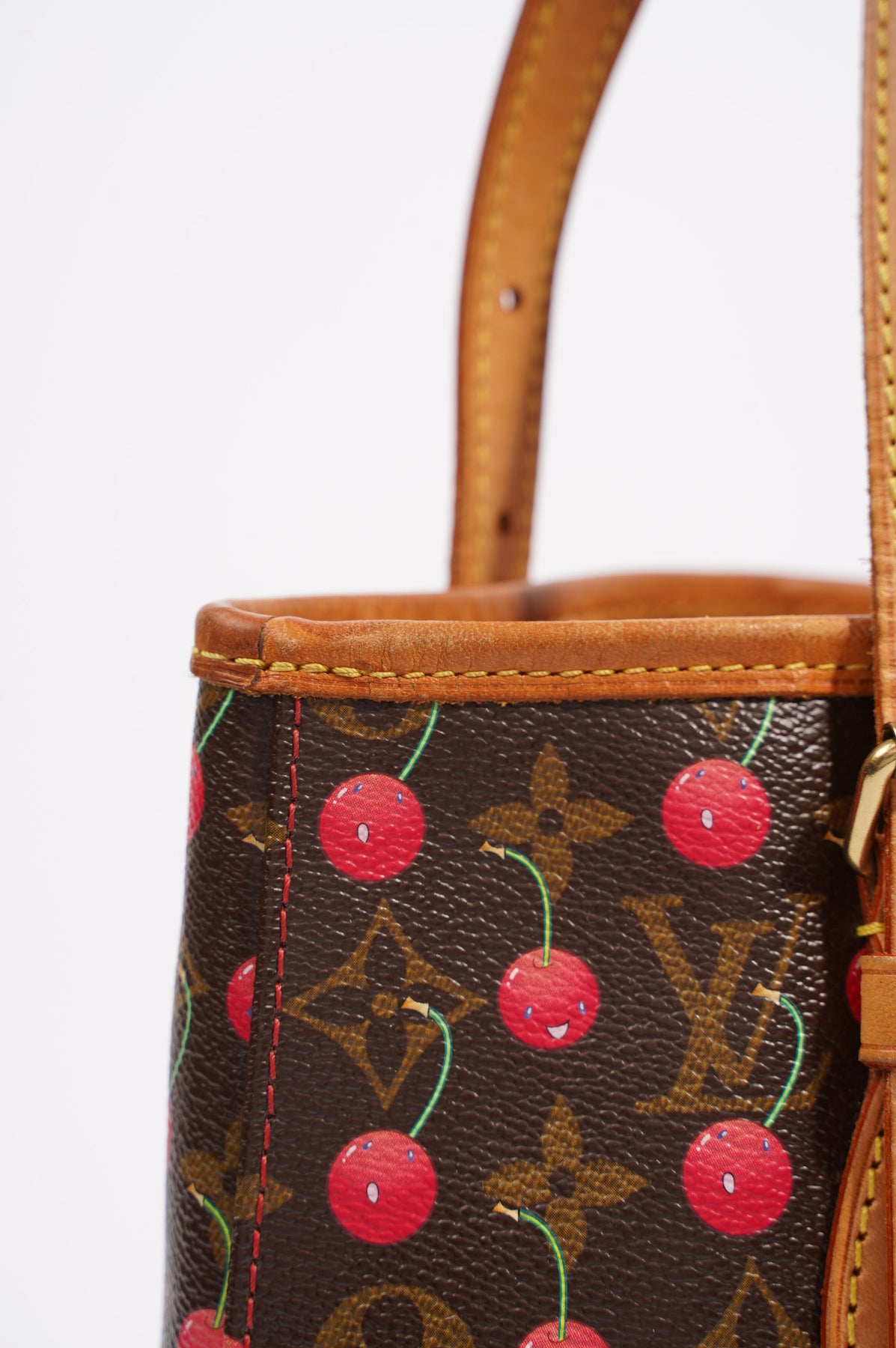 Louis Vuitton, Bags, Louis Vuitton Cerise Petite Bucket Bag Cherries  Murakami Monogram Cherry