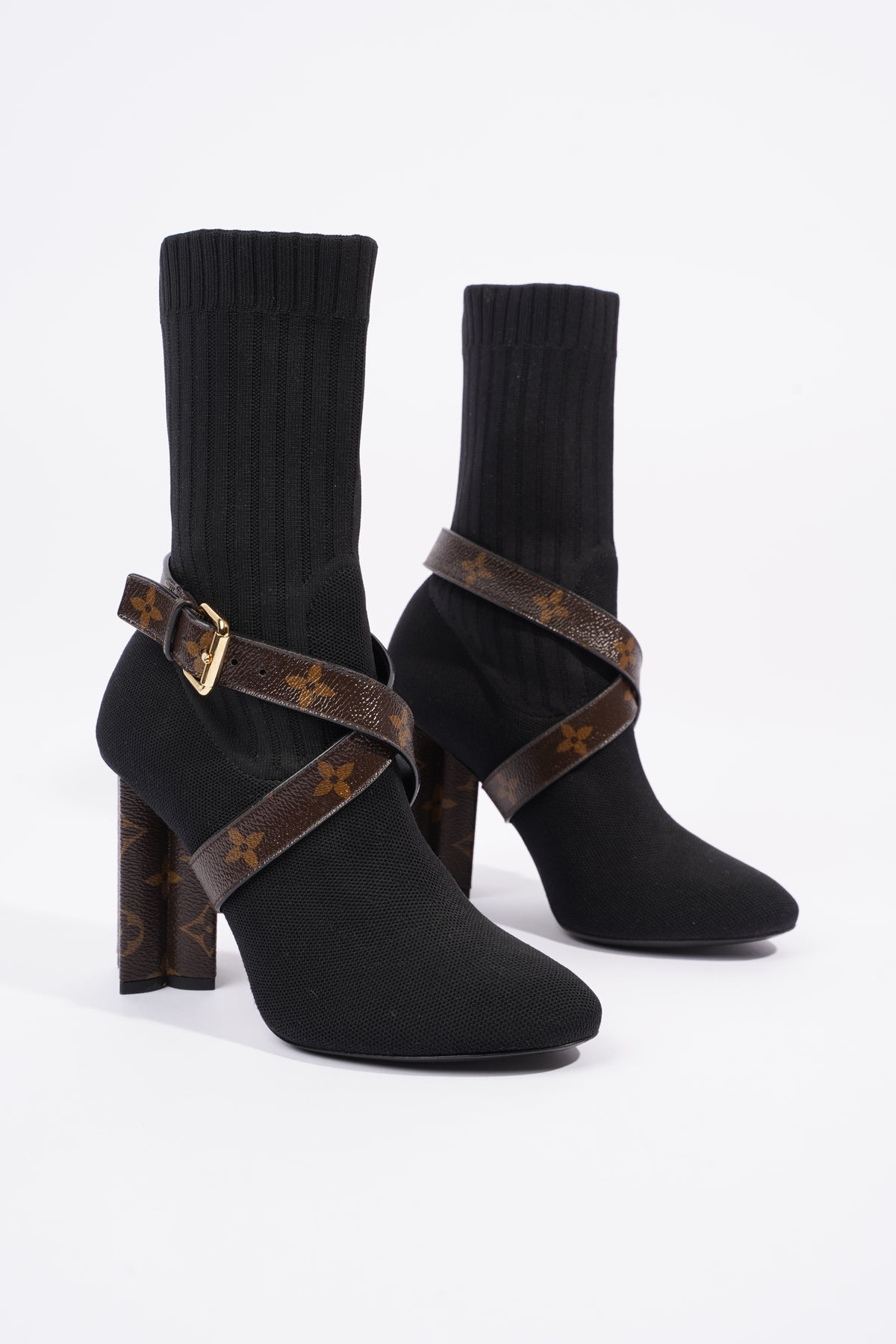 Louis Vuitton Black Suede Sock Boots It 37.5 | 7.5