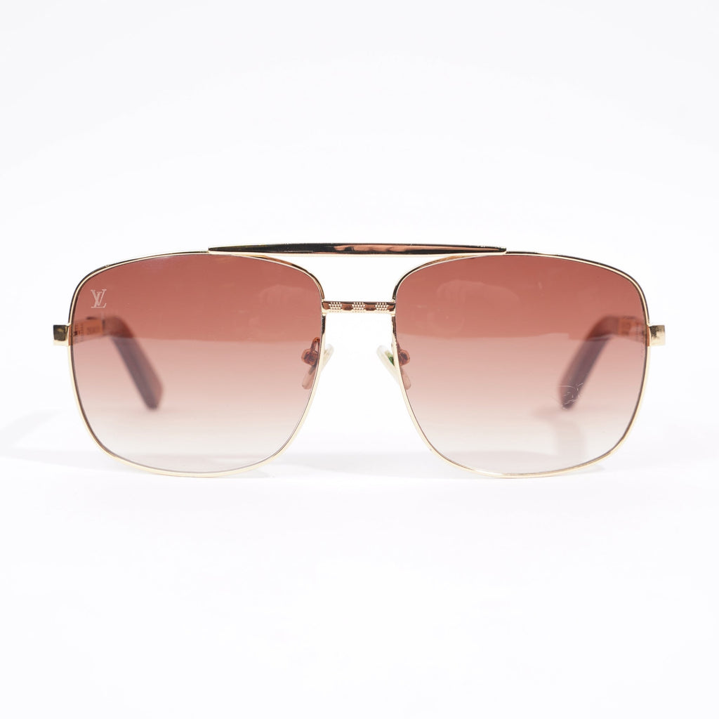 Louis Vuitton Attitude Sunglasses Unisex Gold Rimmed Adjustable