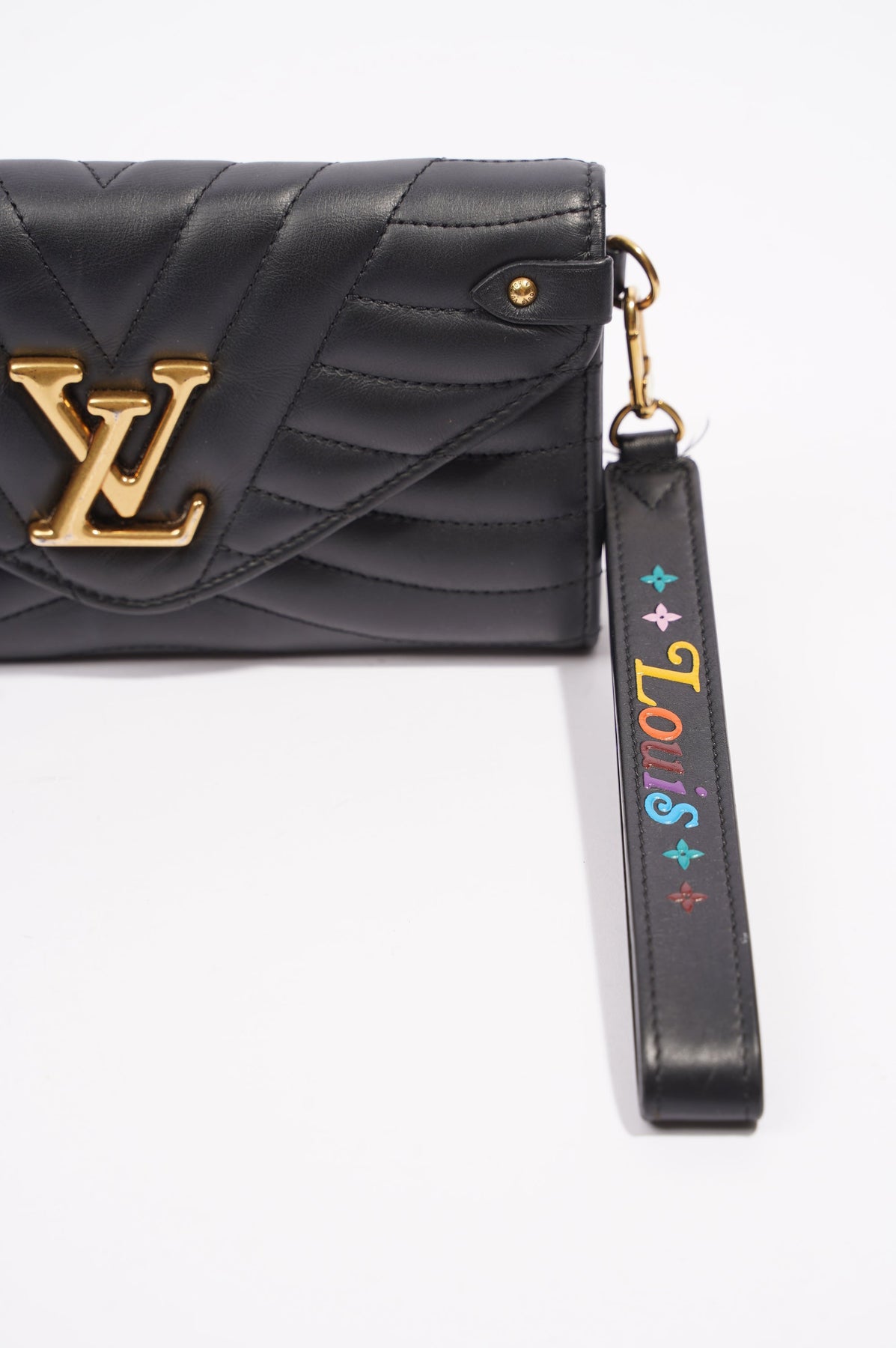 Louis Vuitton Womens New Wave Long Wallet Black Leather – Luxe