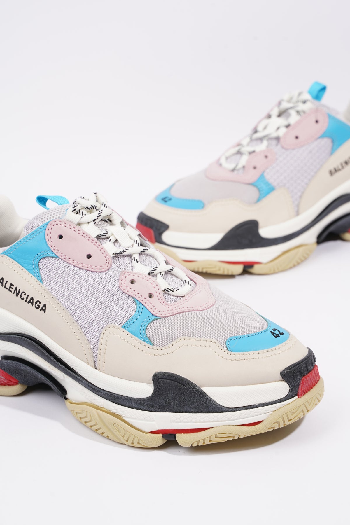 Balenciaga Womens Triple S Beige / Pink / Blue EU 42 / UK 9 – Luxe