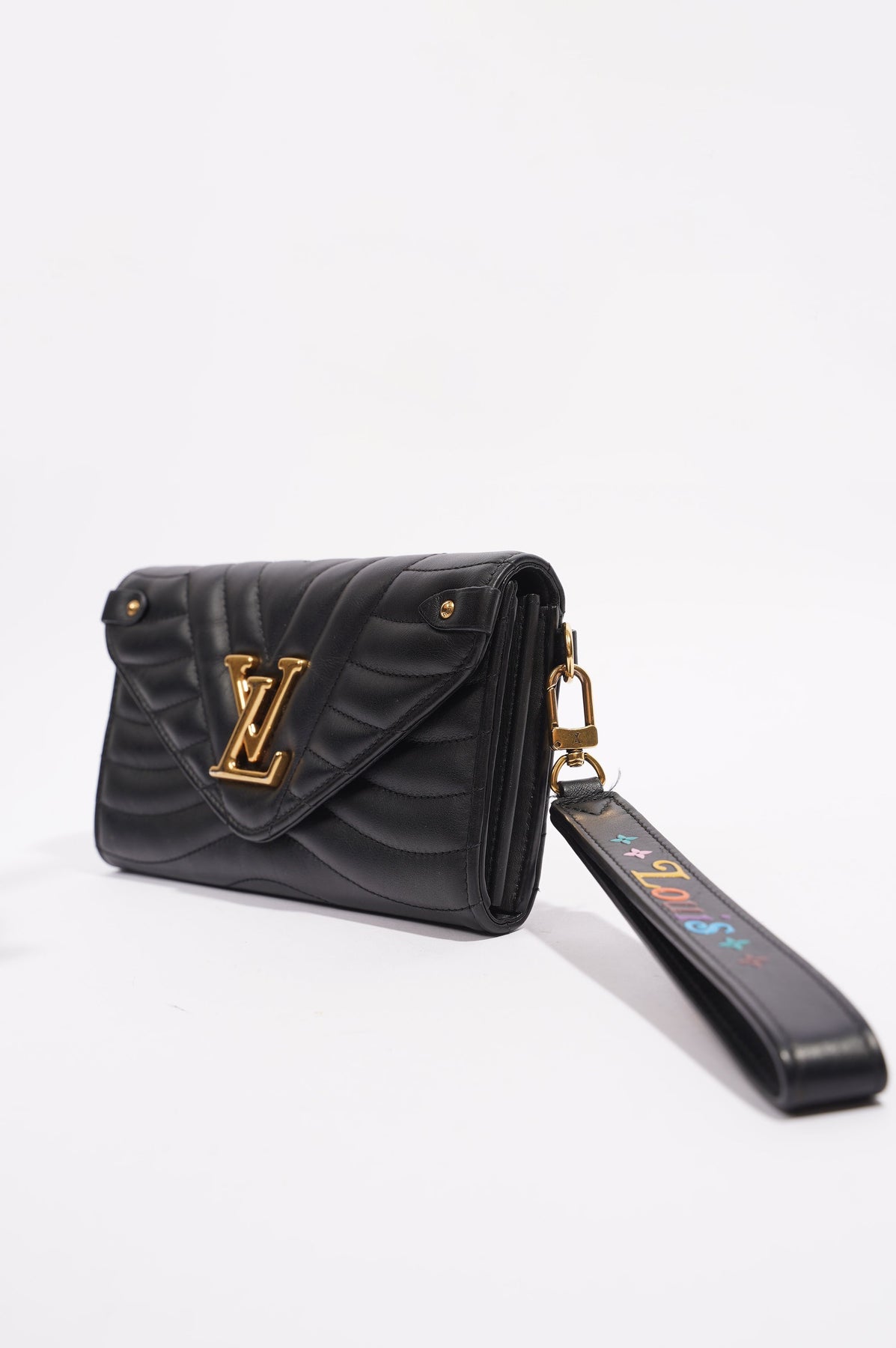 Louis Vuitton Womens New Wave Long Wallet Black Leather – Luxe Collective