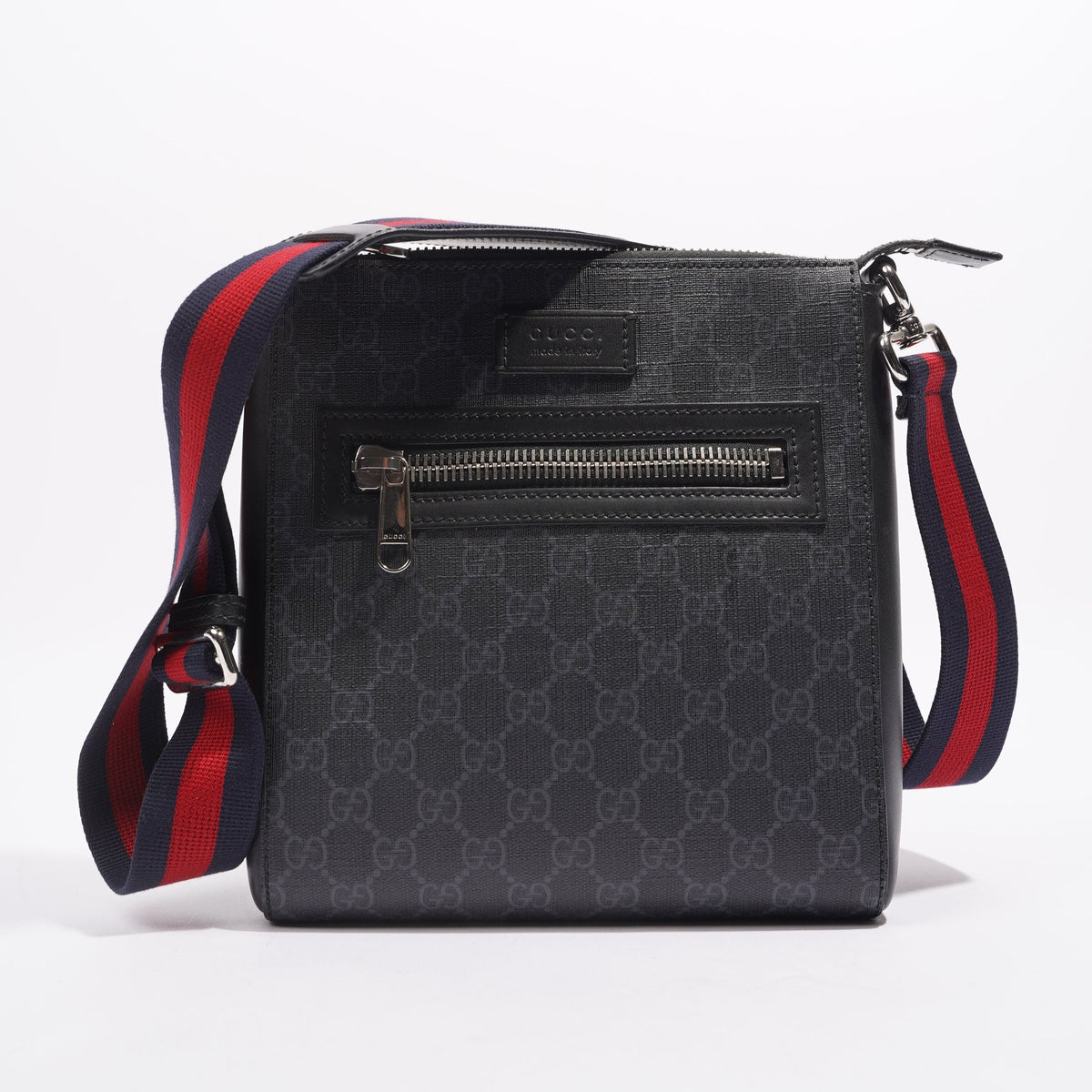 Gucci Mens GG Black Messenger Bag Black Canvas Small – Luxe Collective