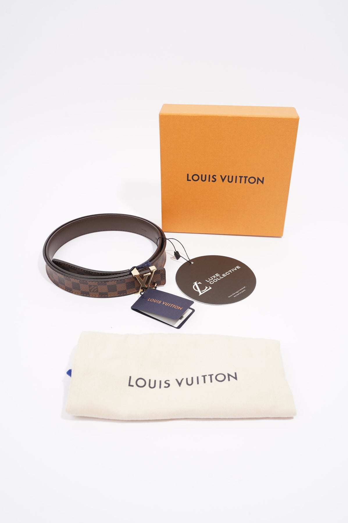 Louis Vuitton Damier Ebene Canvas LV Initiales Belt 90CM Louis Vuitton