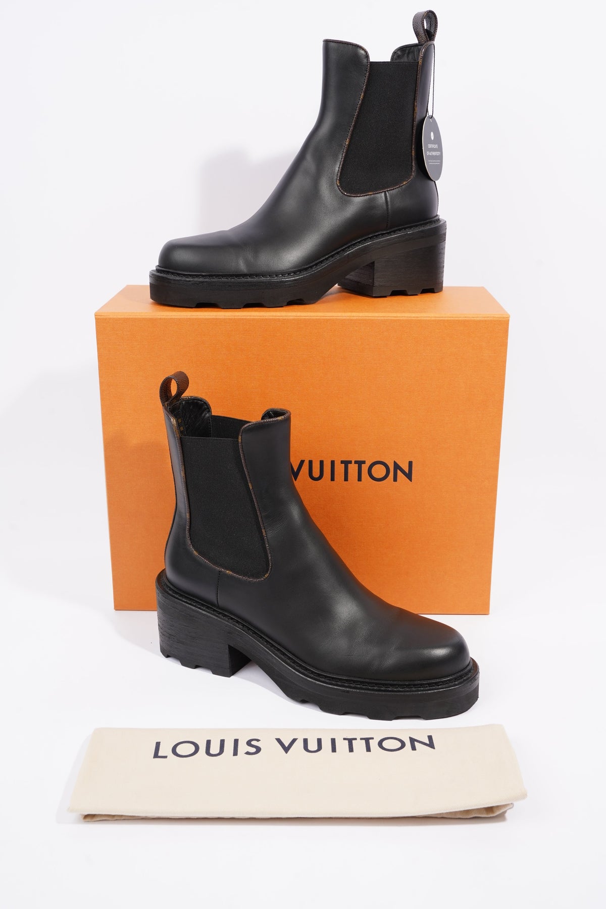 Louis Vuitton blue Leather Beaubourg Ankle Boots 40