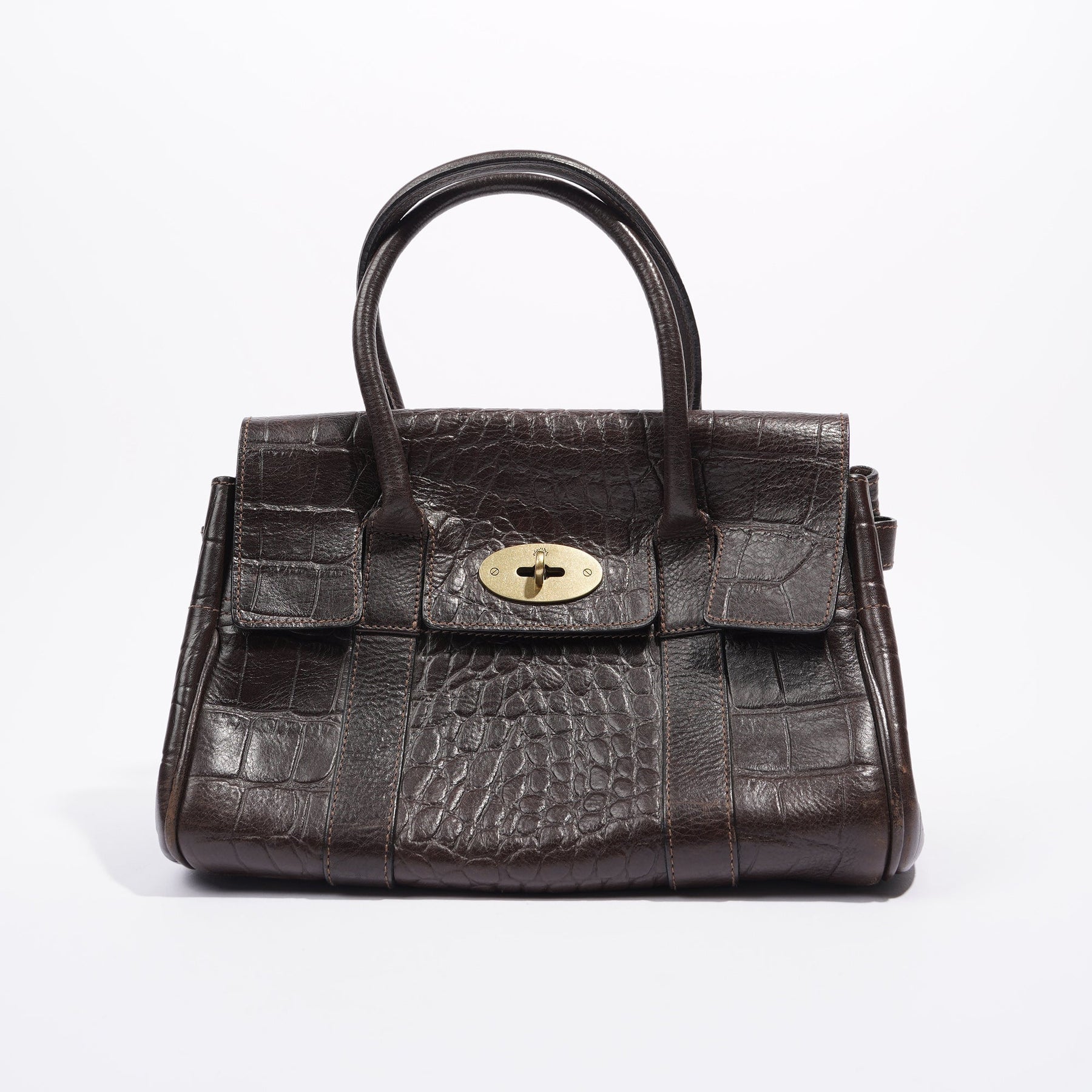 Mulberry Womens Small Bayswater Brown Croc – Luxe Collective