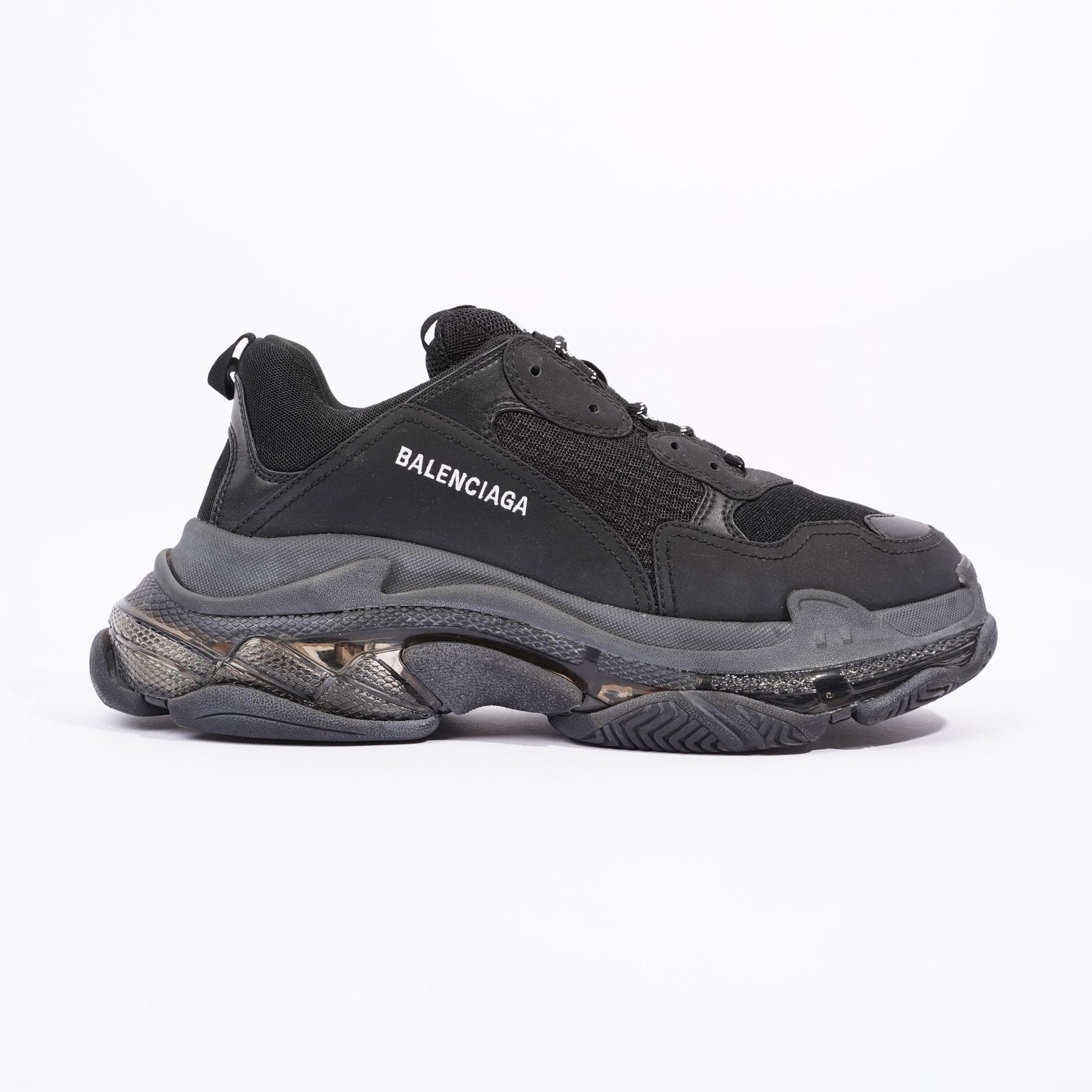 Balenciaga Mens Triple S Black Clear Sole EU 44 UK 10 Luxe