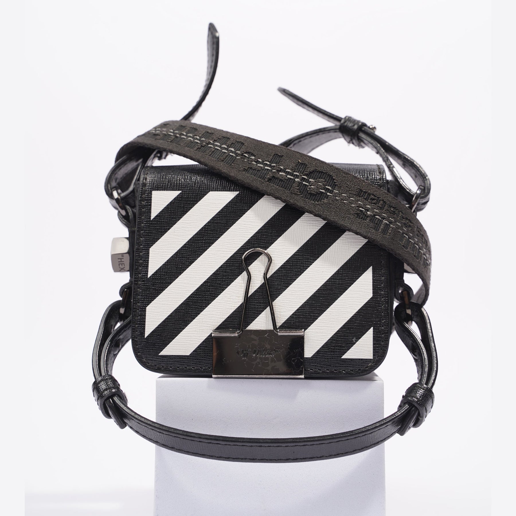 Buy Off-White Diagonal Baby Flap Bag 'Black