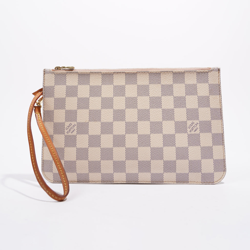 Louis Vuitton Damier Azur Neverfull Pochette Clutch