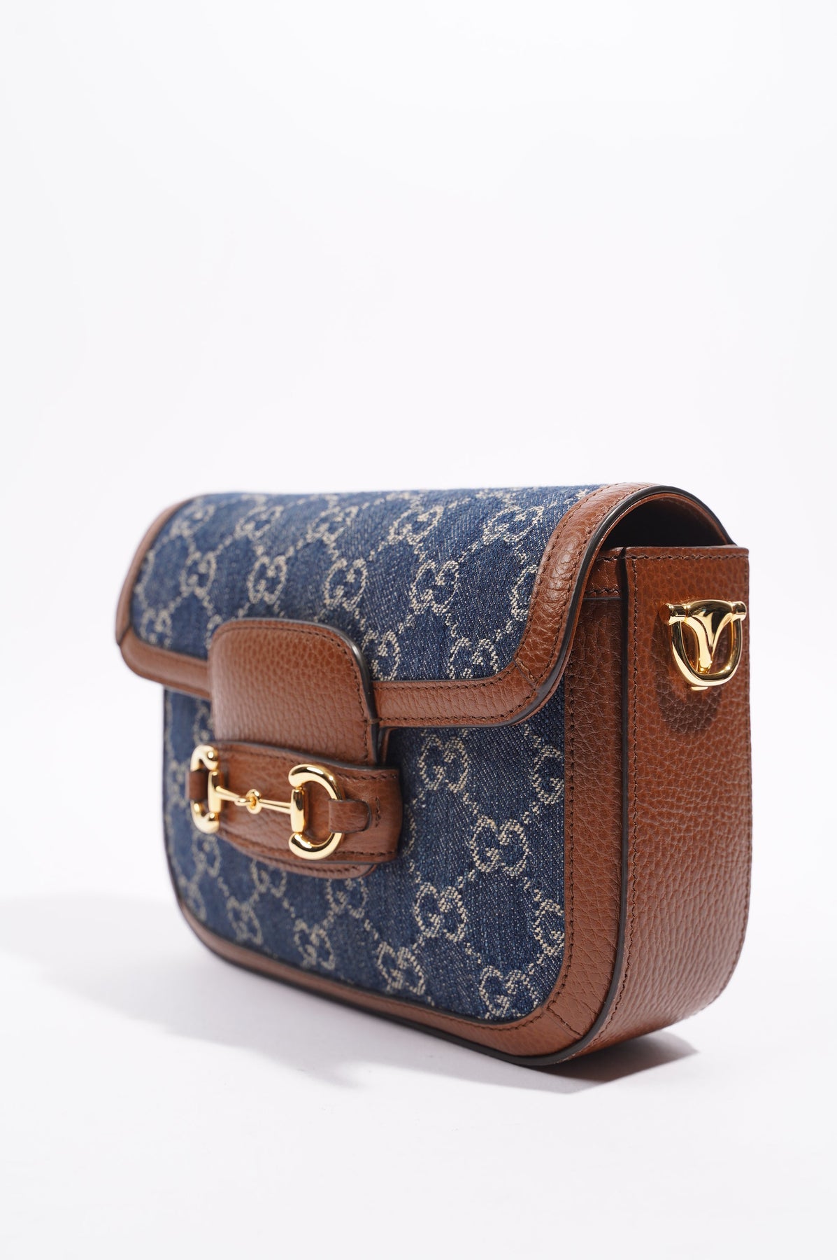 Gucci Horsebit 1955 Mini Bag GG Denim/ Brown Leather – Coco Approved Studio
