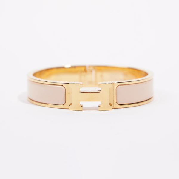 Hermes Womens Clic H Bracelet Gold / White PM – Luxe Collective