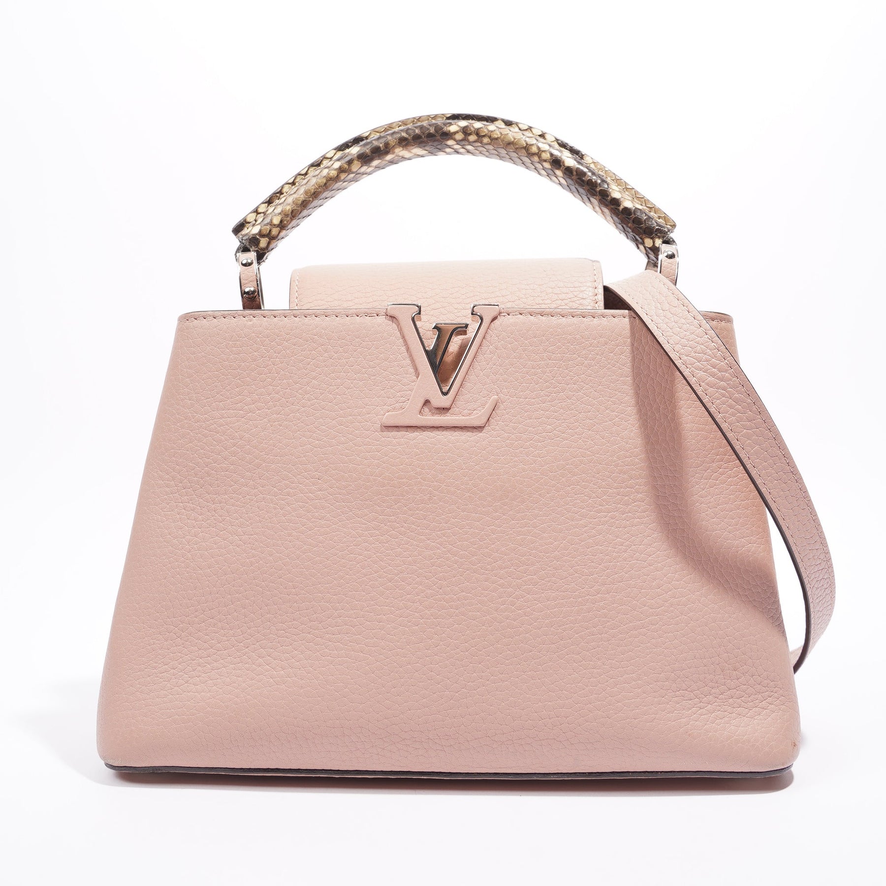 LOUIS VUITTON Calfskin LV Broderie Anglaise Capucines BB Pink 1300366