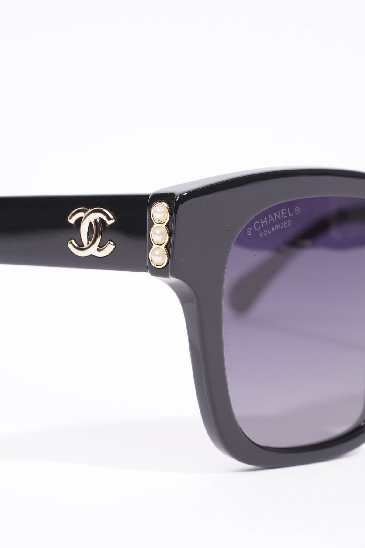 Chanel Womens Pearl CC Sunglasses Black Acetate 140 – Luxe Collective