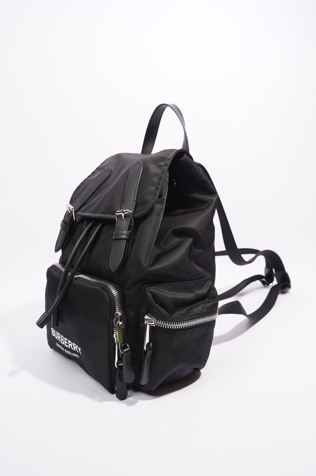 Burberry the medium rucksack top in technical nylon and leather