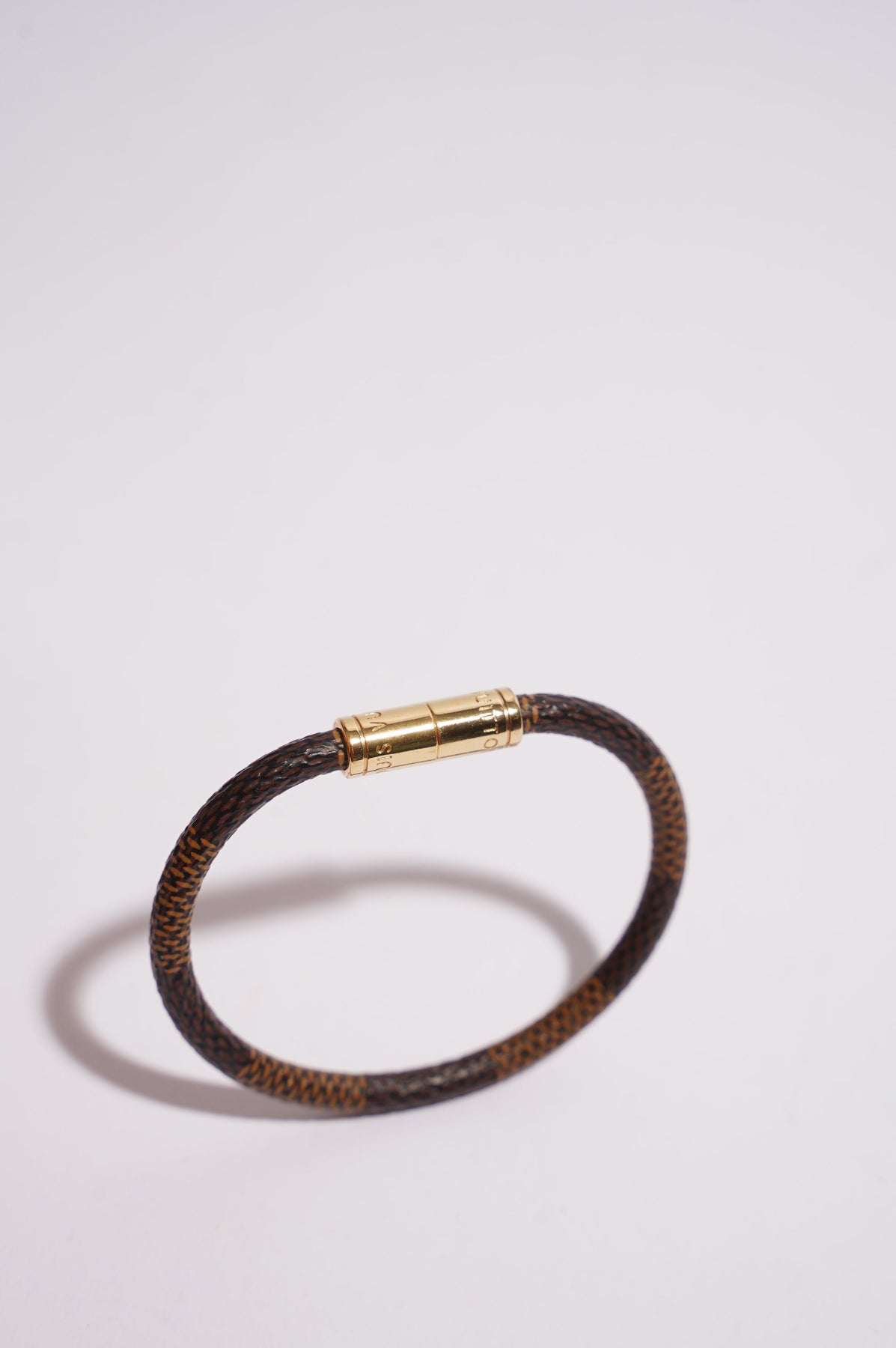 Louis Vuitton Keep It Bracelet Damier Ebene in Canvas with Gold