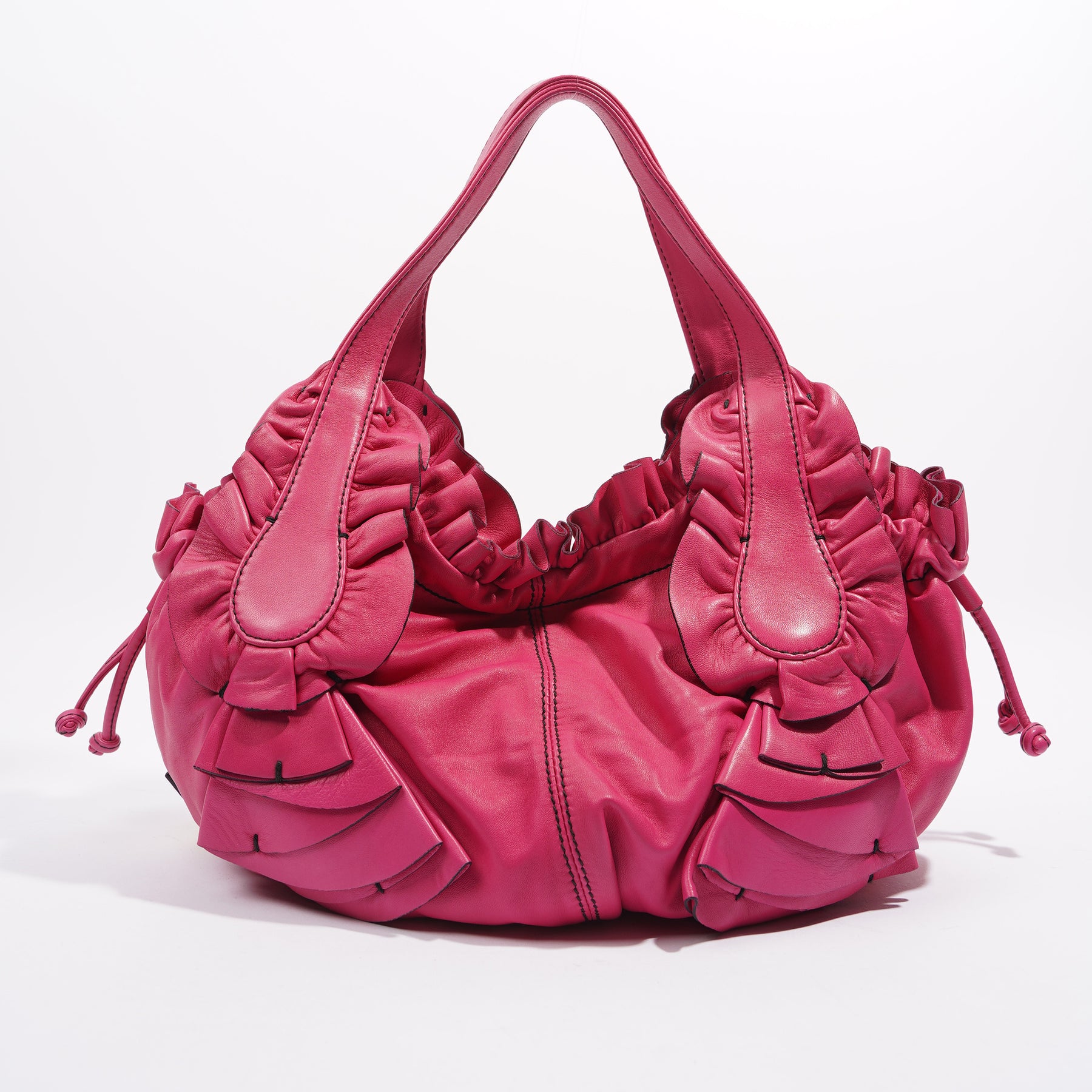 film Indsigtsfuld øjenbryn Valentino Womens Ruffles Hobo Bag Pink – Luxe Collective