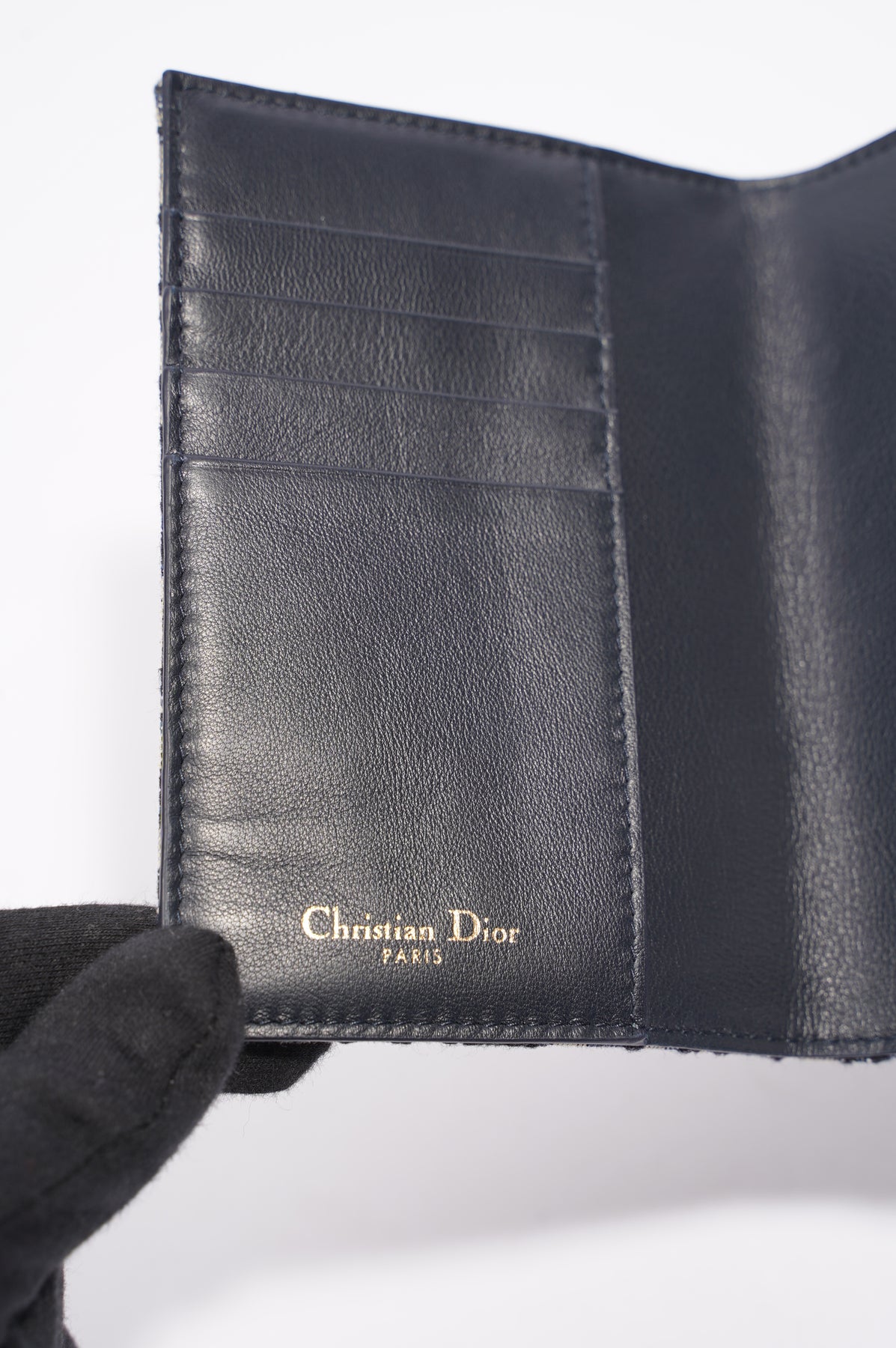 Christian Dior Passport Holder Oblique Canvas with Leather at