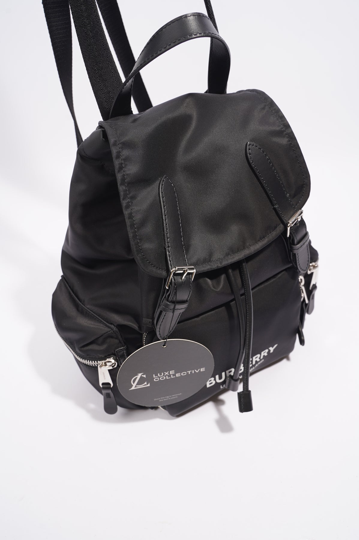 burberry the medium rucksack in technical nylon and leather