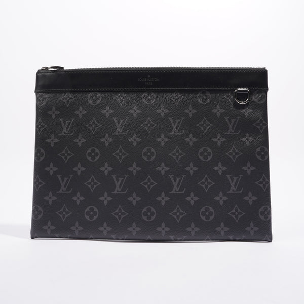 Louis Vuitton Monogram Shadow Clutch Bag Pouch M62903 Black