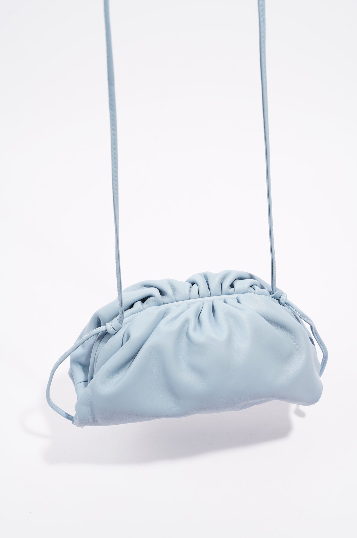 Bottega Veneta Ice Blue Calfskin Mini Pouch Gold Hardware, 2020s (Like New), Womens Handbag