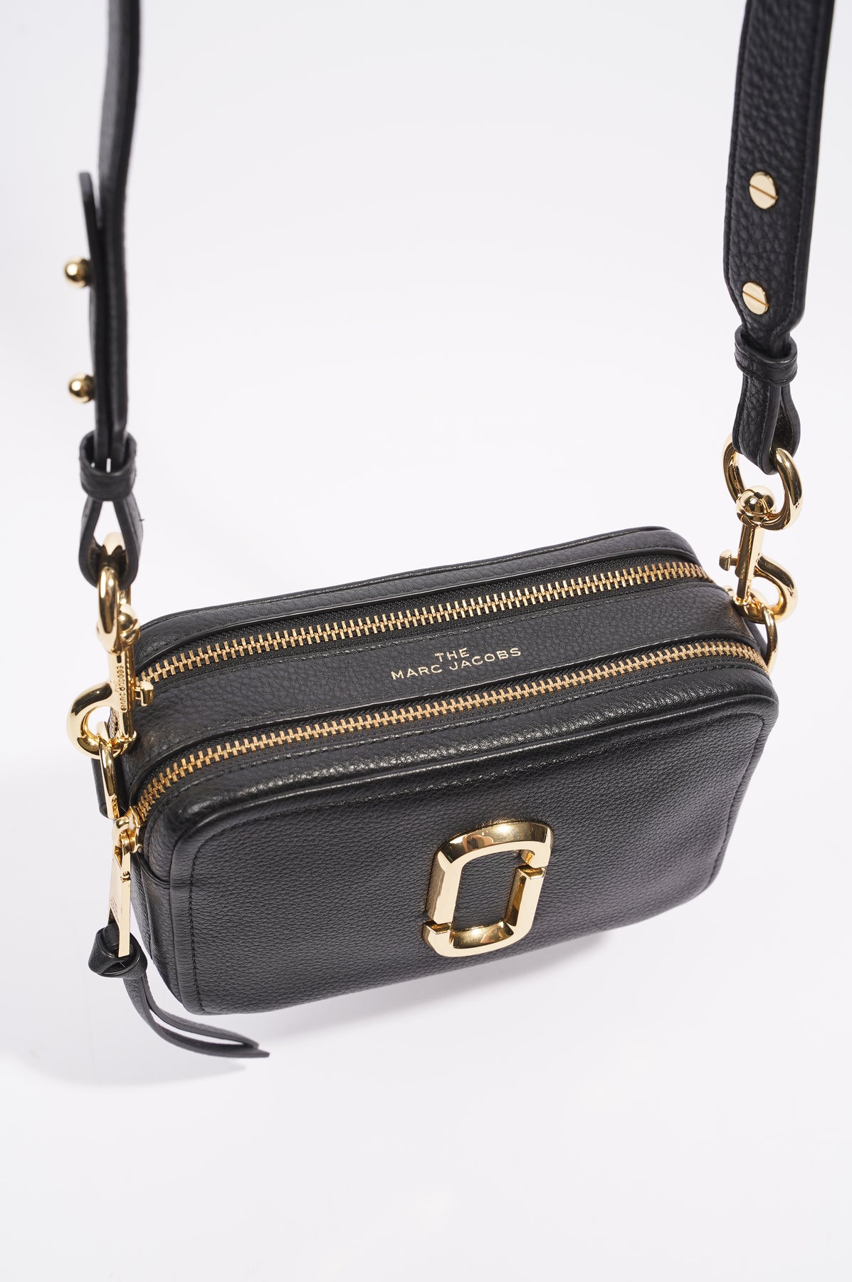 Marc Jacobs The Softshot 21 Crossbody Bag Black in Leather with Gold-tone -  US