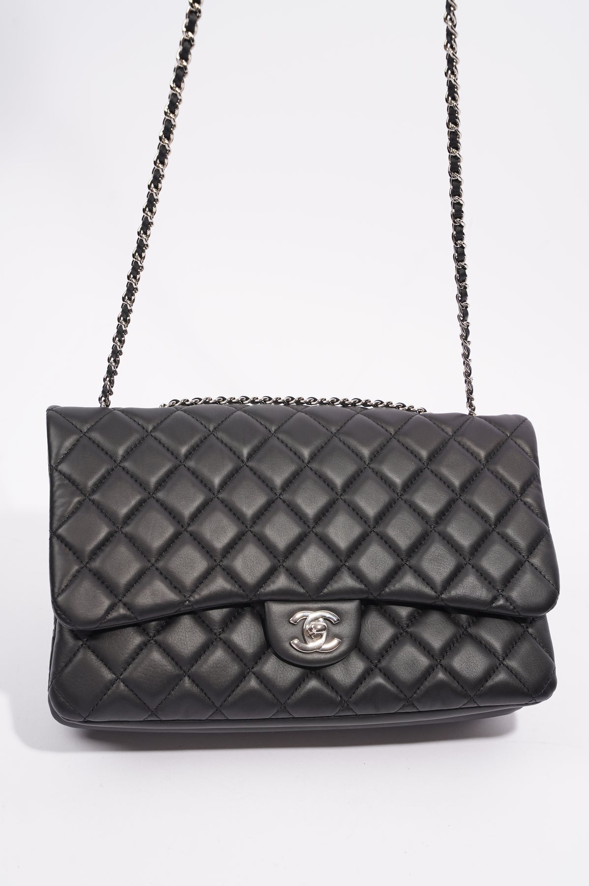 authentic chanel classic flap bag black