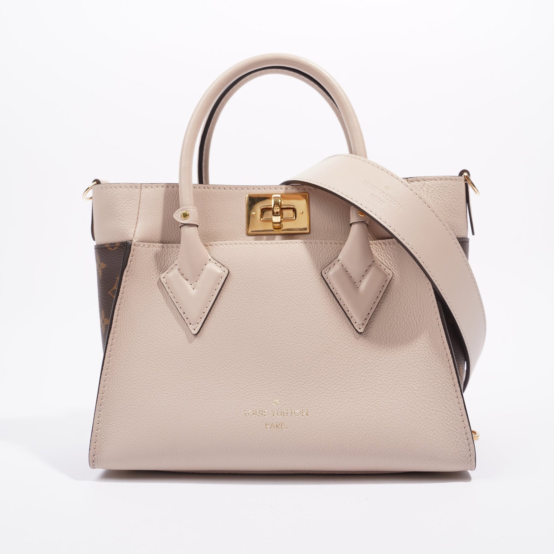 Louis Vuitton Womens On My Side Tote Greige / Monogram PM – Luxe Collective