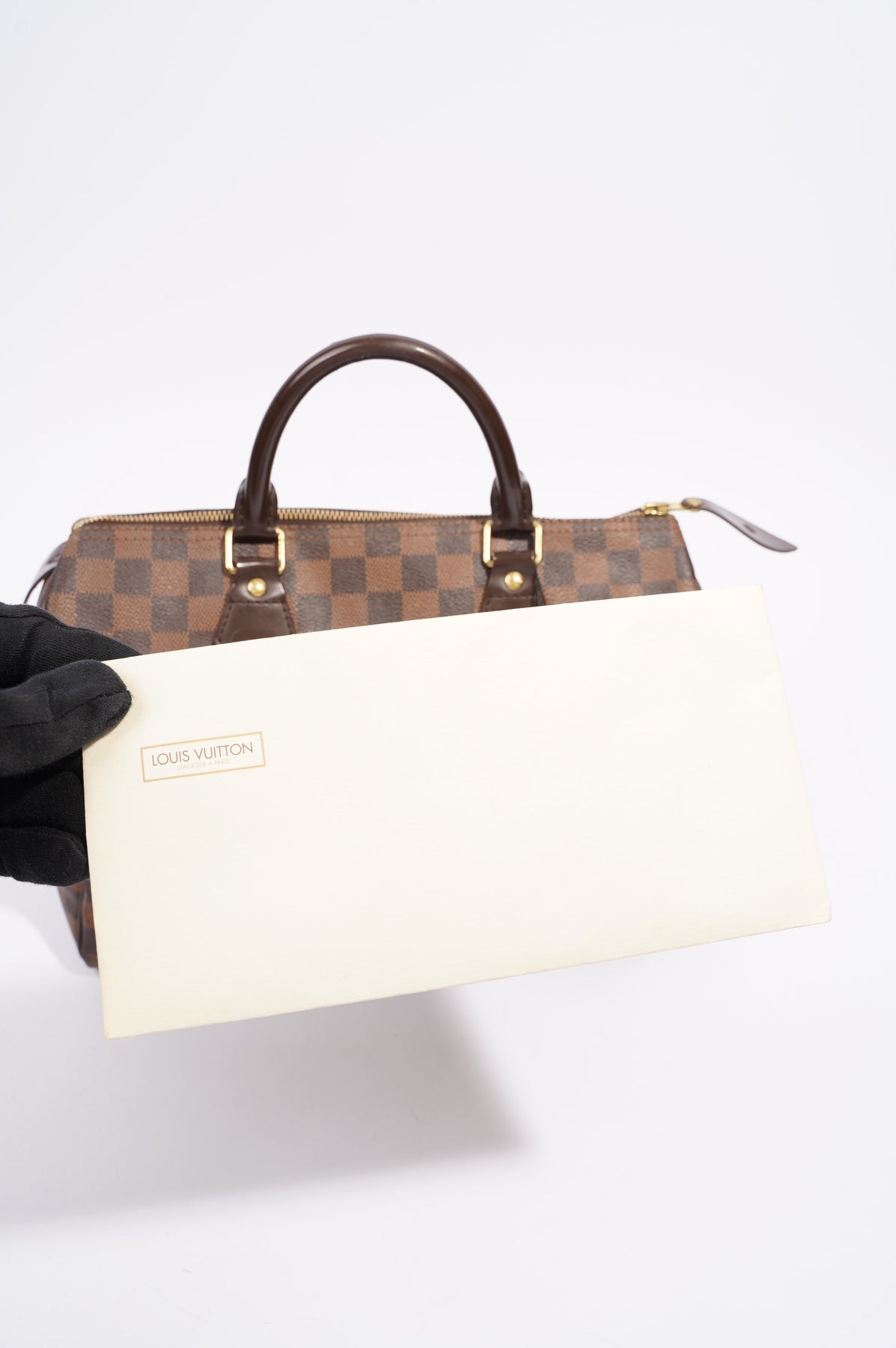 LOUIS VUITTON DAMIER EBENE SPEEDY 30 BOSTON BAG MM for sale at auction on  29th October