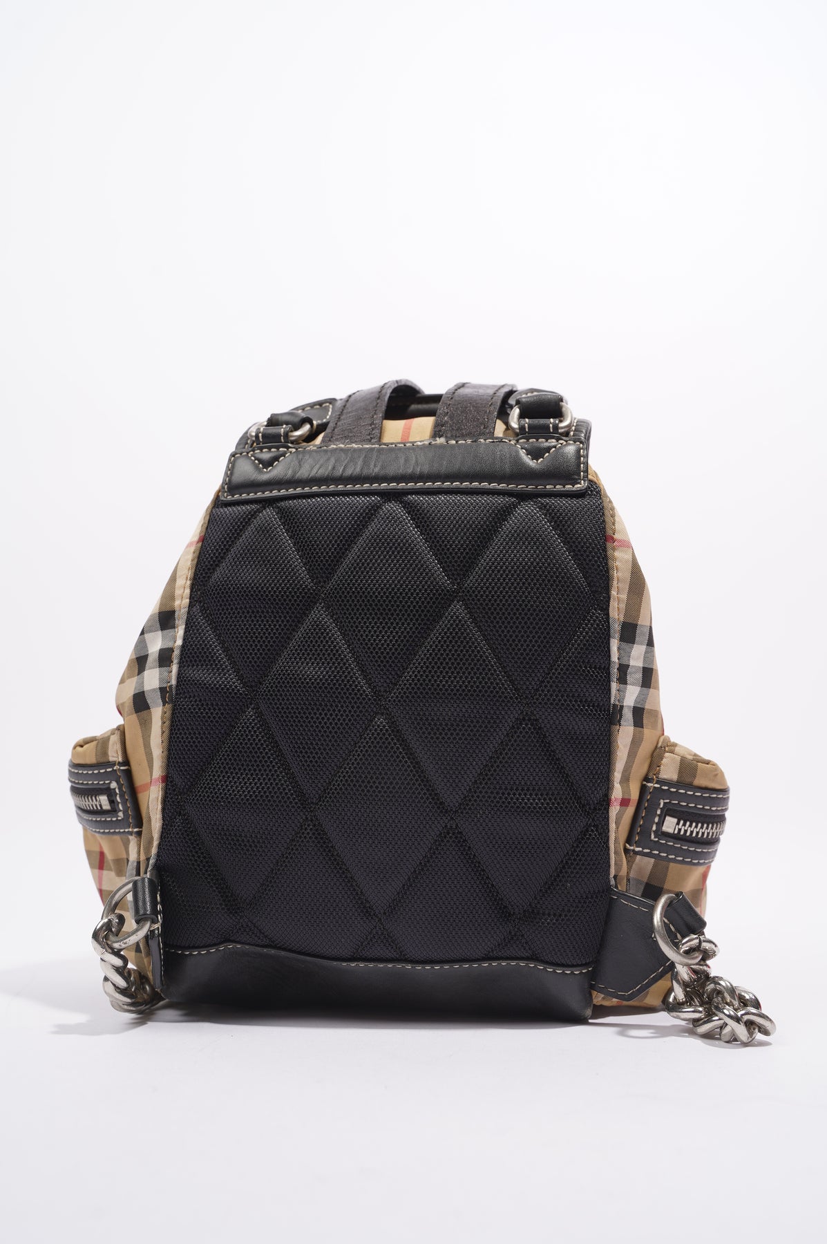 BURBERRY Vintage Check Small Rucksack Backpack Antique Yellow