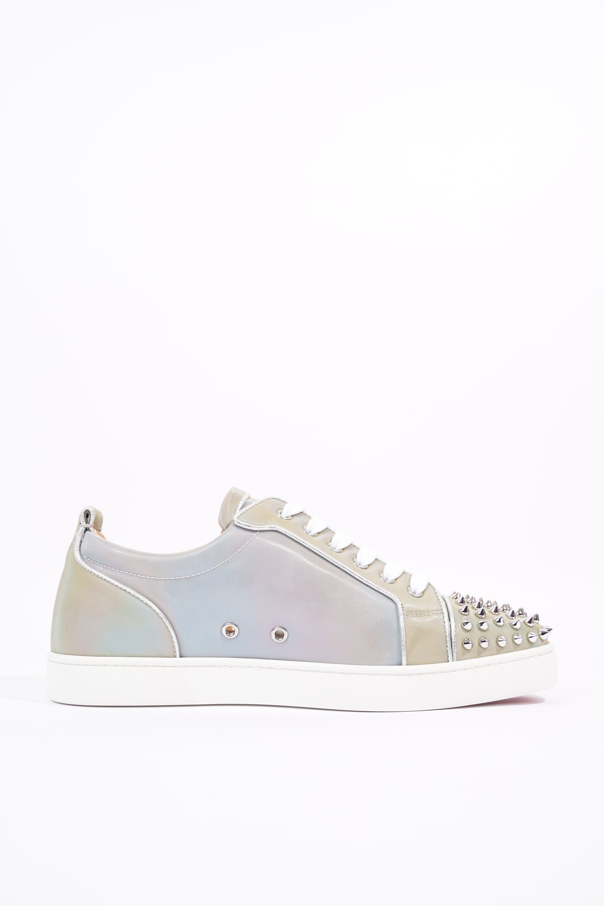 Christian Louboutin Men's Louis Junior Spikes Sneakers - Multi White - Size 14