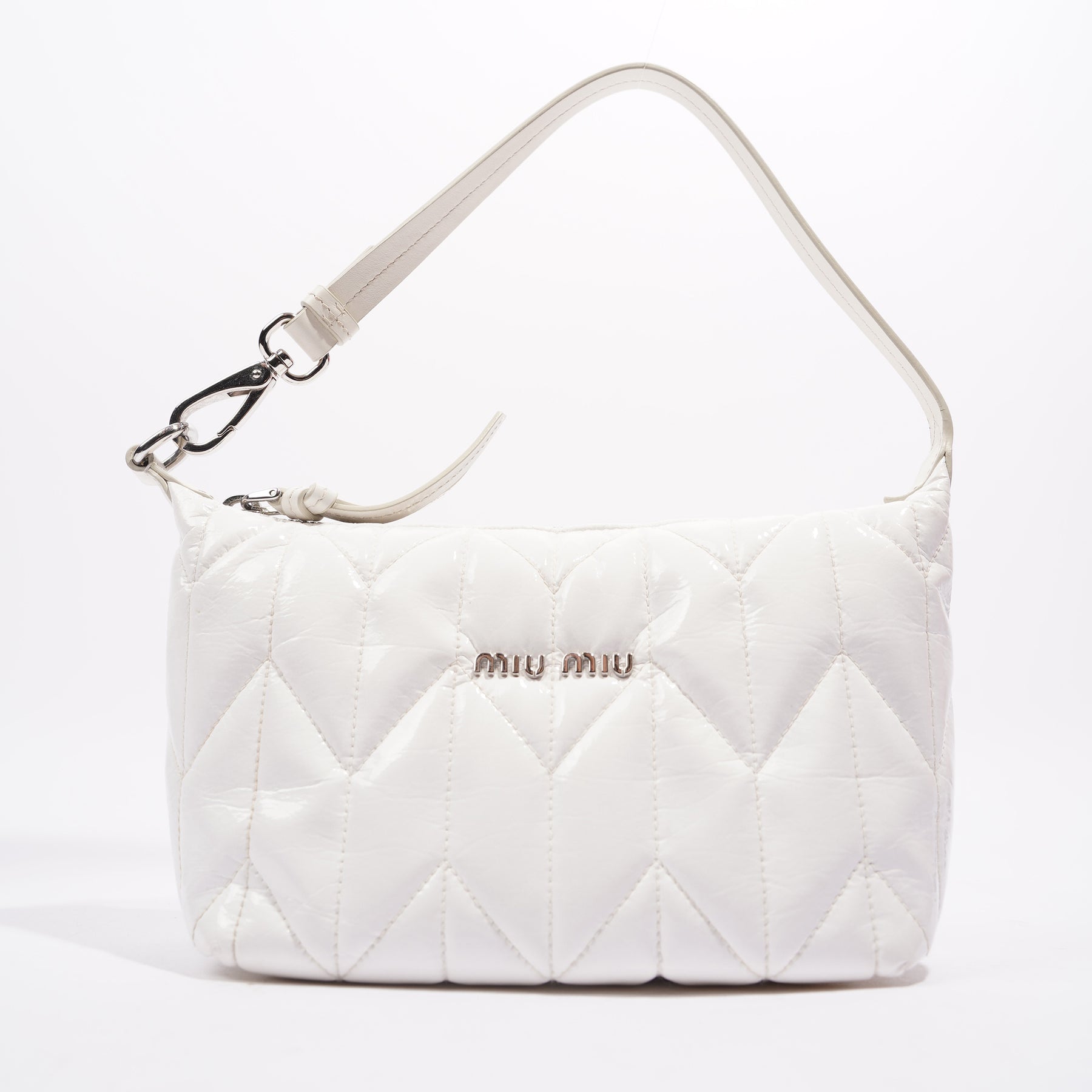 Miu Miu Womens Spirit Cire Bag White Leather Mini – Luxe Collective