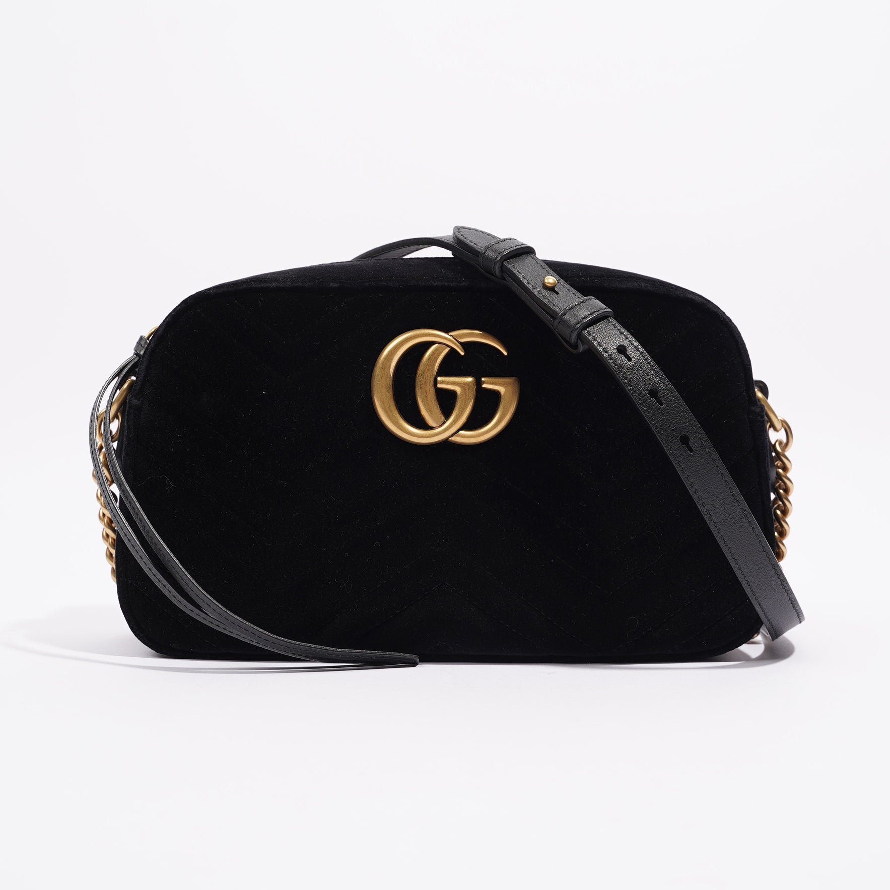 Gucci Womens Marmont Zip Black Velvet Small – Luxe Collective
