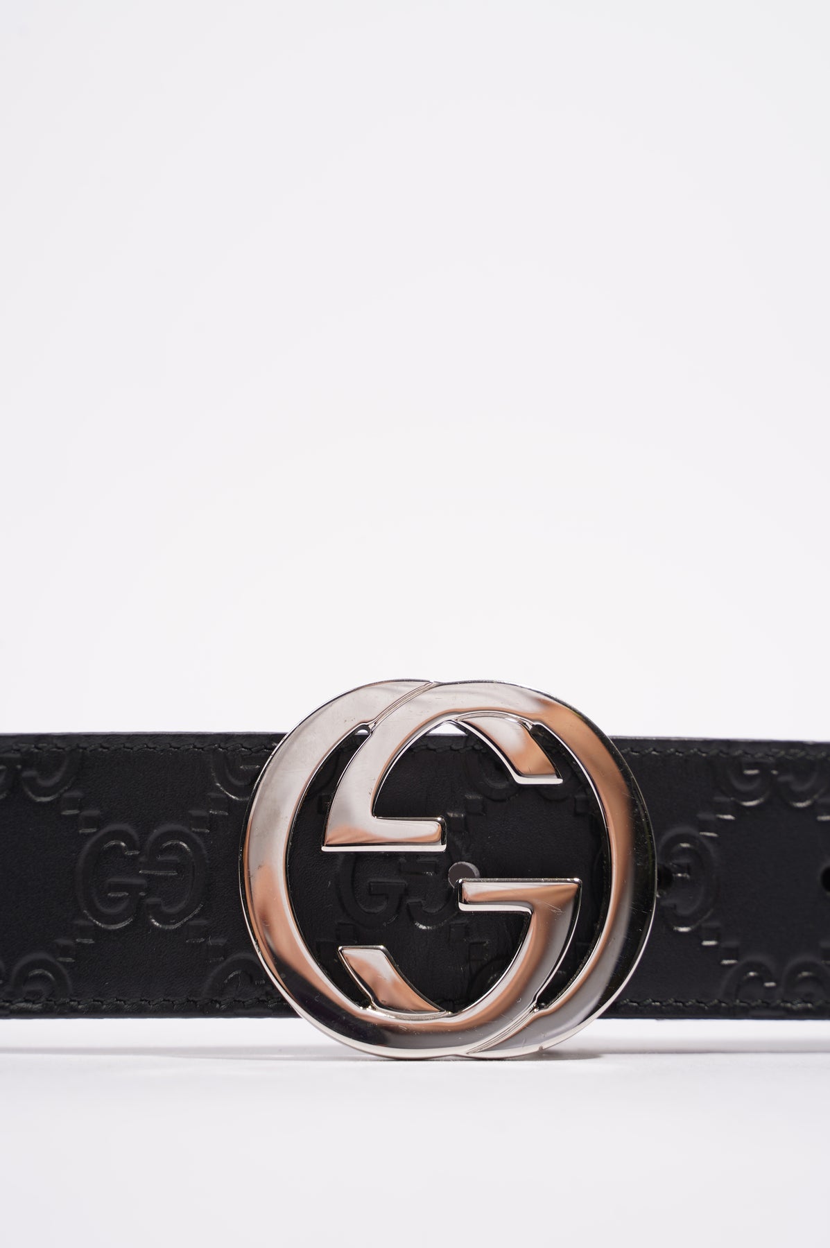 Gucci Interlocking GG Signature Leather Belt - Size 34