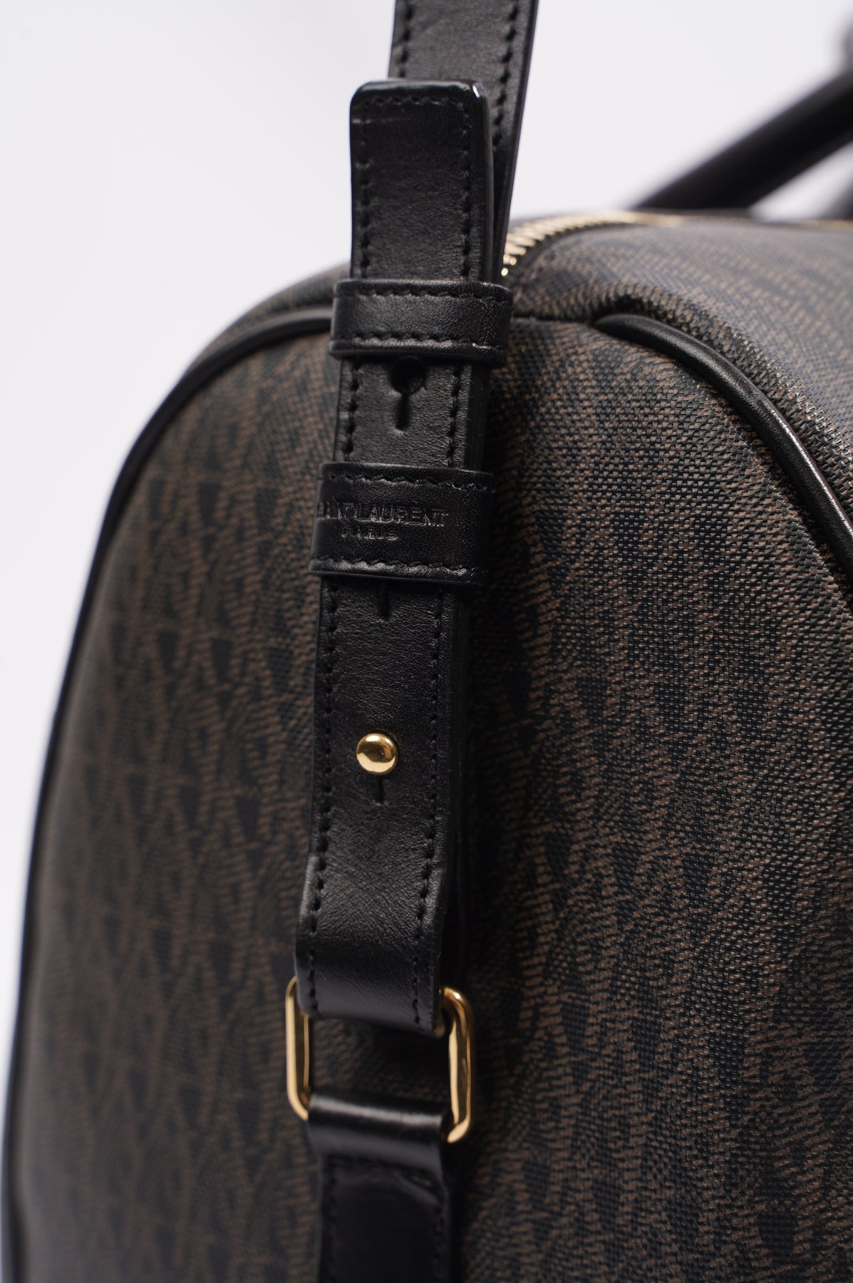 Saint Laurent monogram-print Duffle Bag - Brown