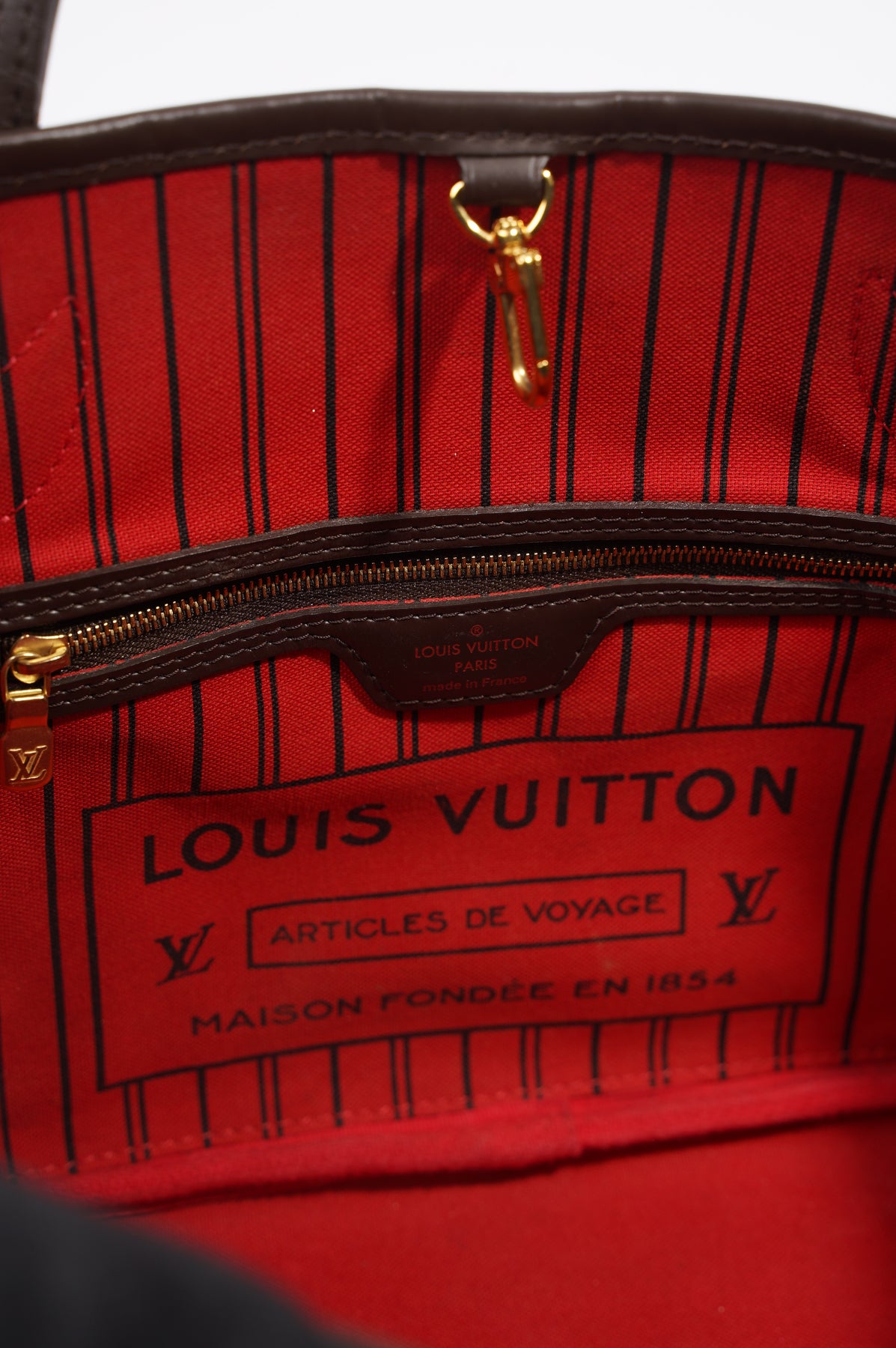 Louis Vuitton Womens Neverfull Pochette Damier Ebene – Luxe Collective
