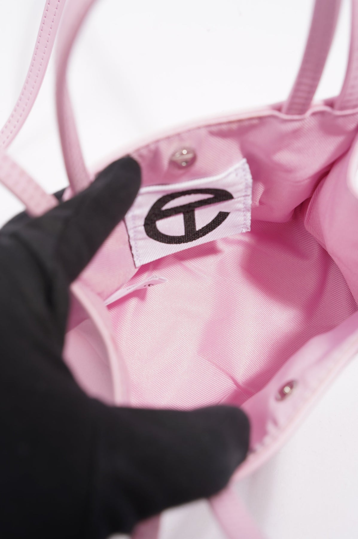 Small shopping bag handbag Telfar Pink in Plastic - 36106785