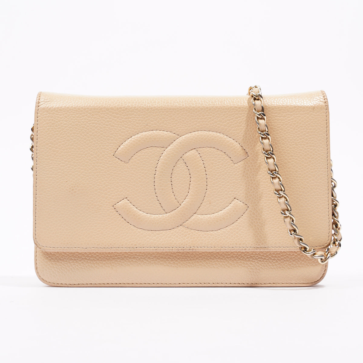 Chanel Womens Timeless Wallet On Chain Beige Caviar – Luxe Collective