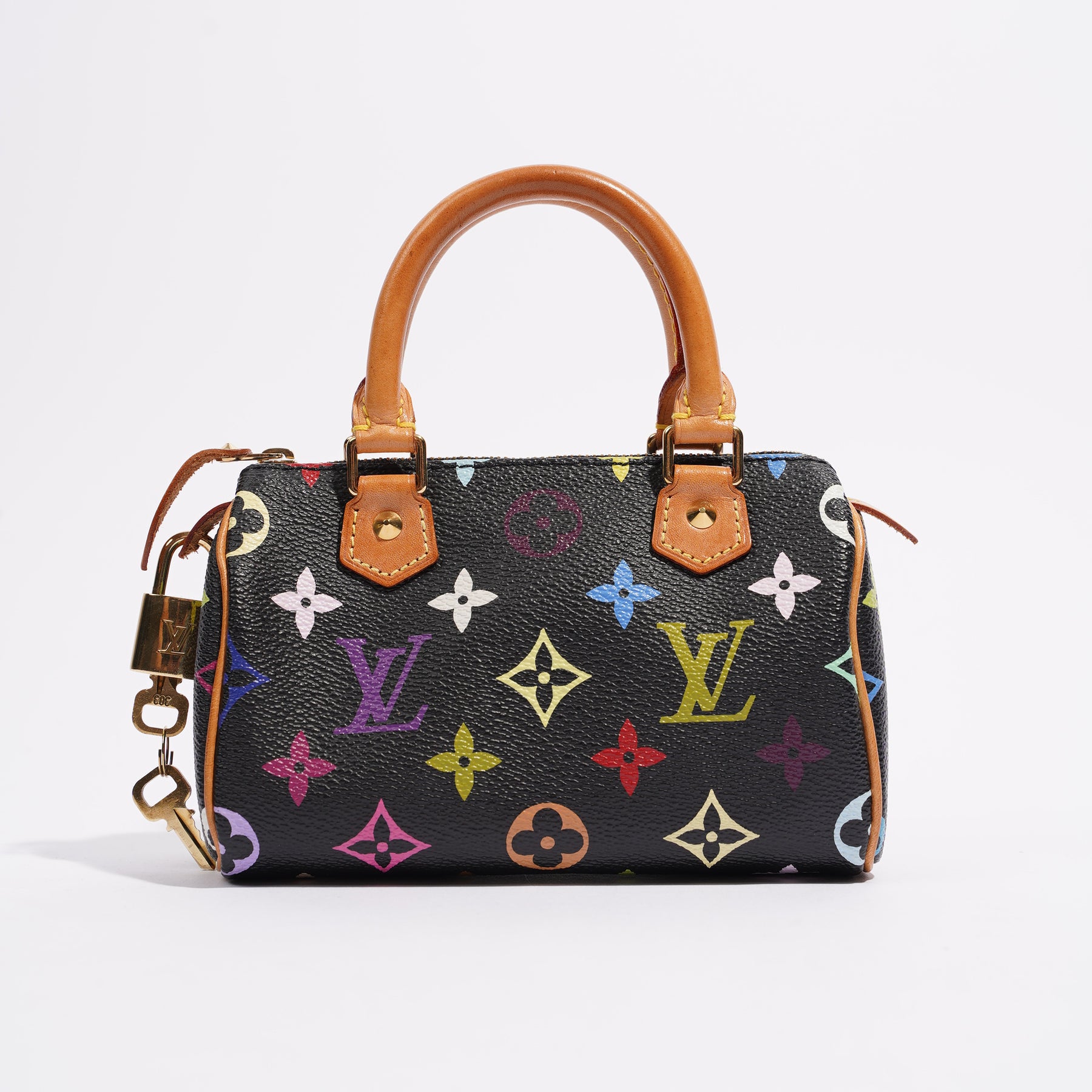 Louis Vuitton Womens Speedy Handbag Murakami Monogram Canvas Nano