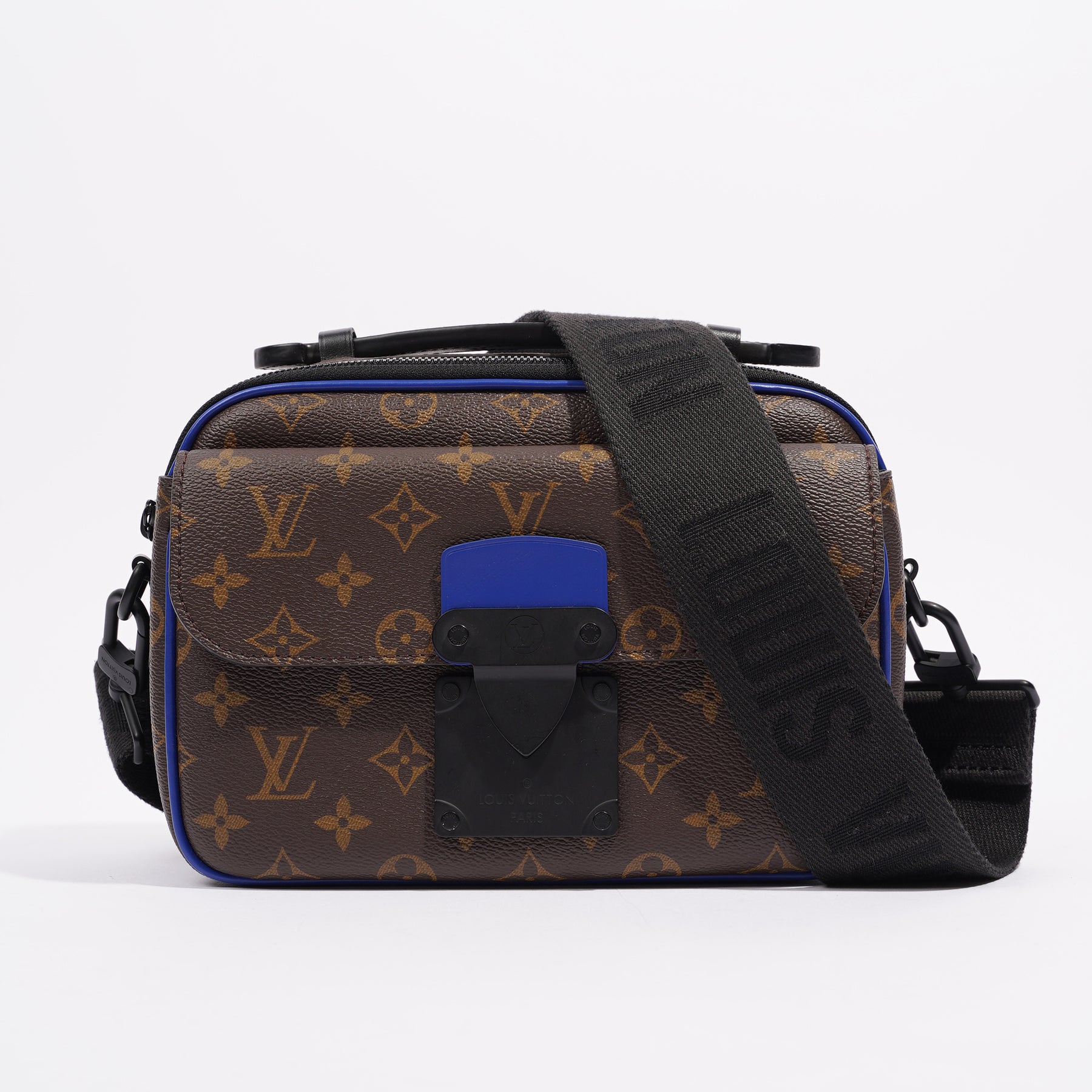 Louis Vuitton Brown/Blue Monogram Canvas S Lock Shoulder Bag Louis
