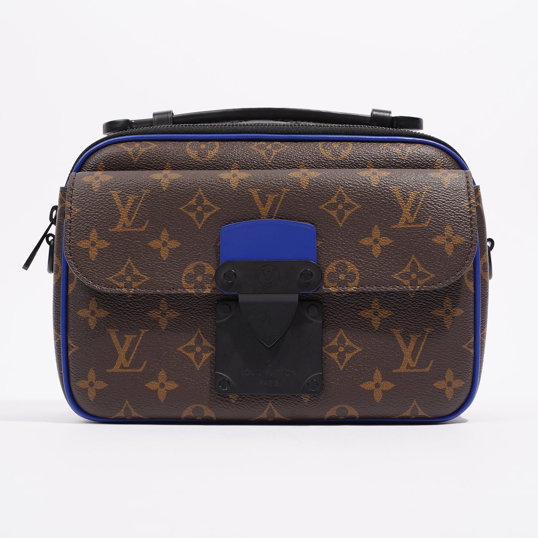 Louis Vuitton Brown/Blue Monogram Canvas S Lock Shoulder Bag