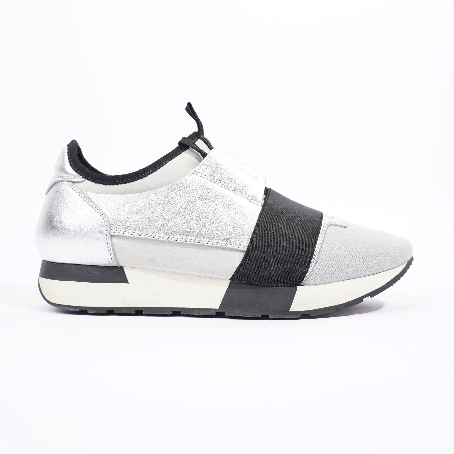 Balenciaga race runners womens hot sale silver