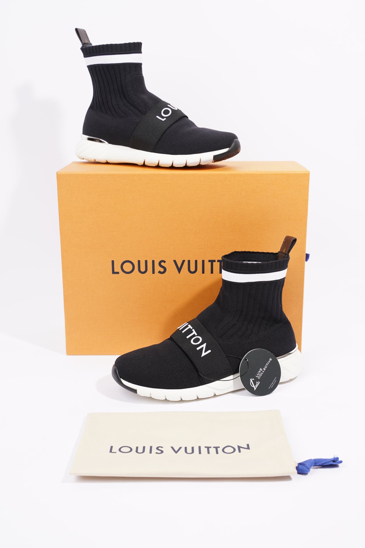 Louis Vuitton Womens Aftergame Sock Sneaker Black / White EU 38 / UK 5 –  Luxe Collective