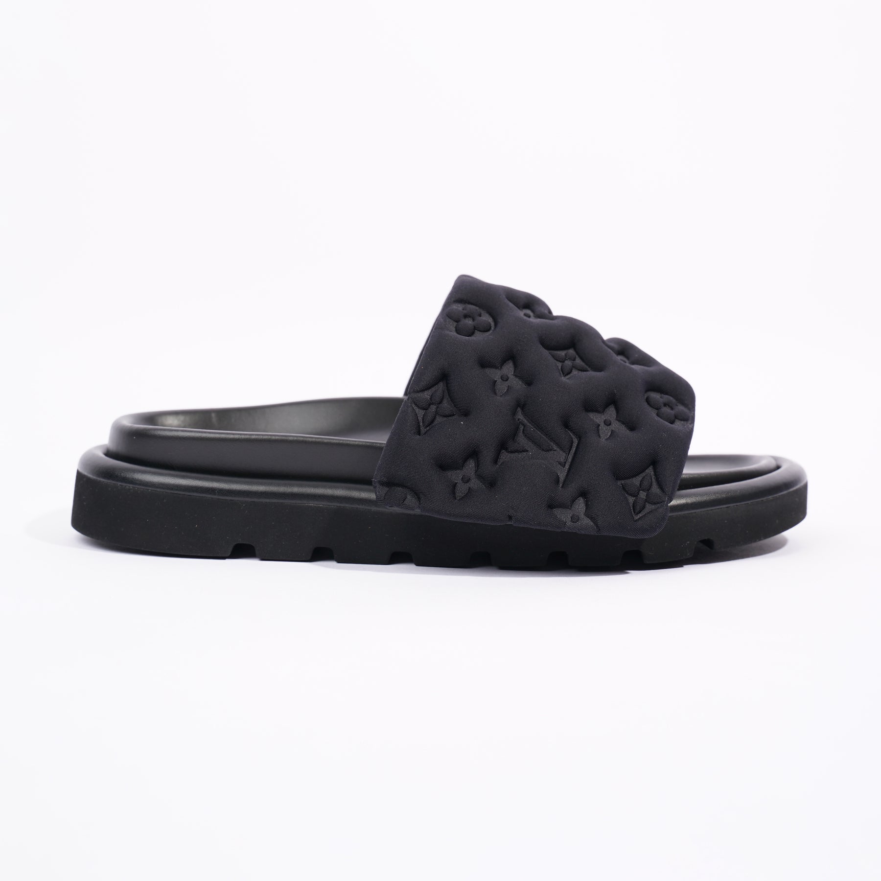 Pool pillow leather mules Louis Vuitton Black size 39 EU in Leather -  33559287