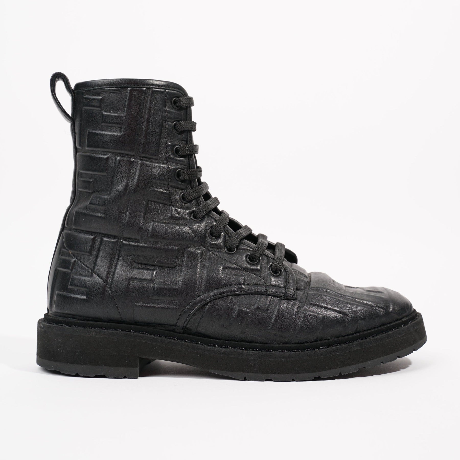 Fendi black shop leather boots